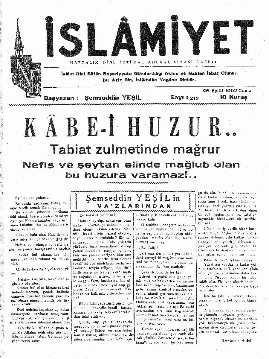 5. Cilt 219. Sayı Kapağı