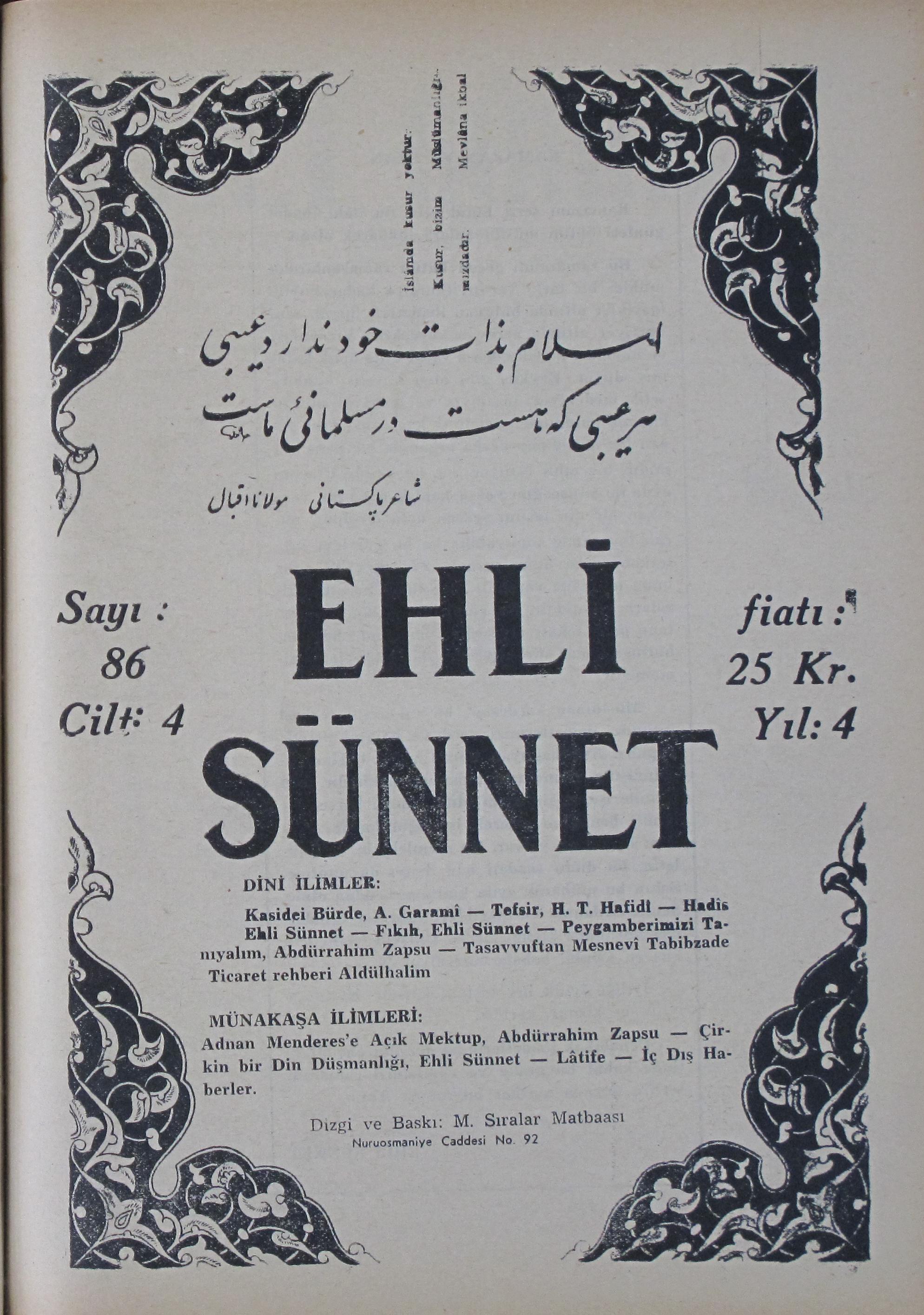 4. Cilt 86. Sayı Kapağı