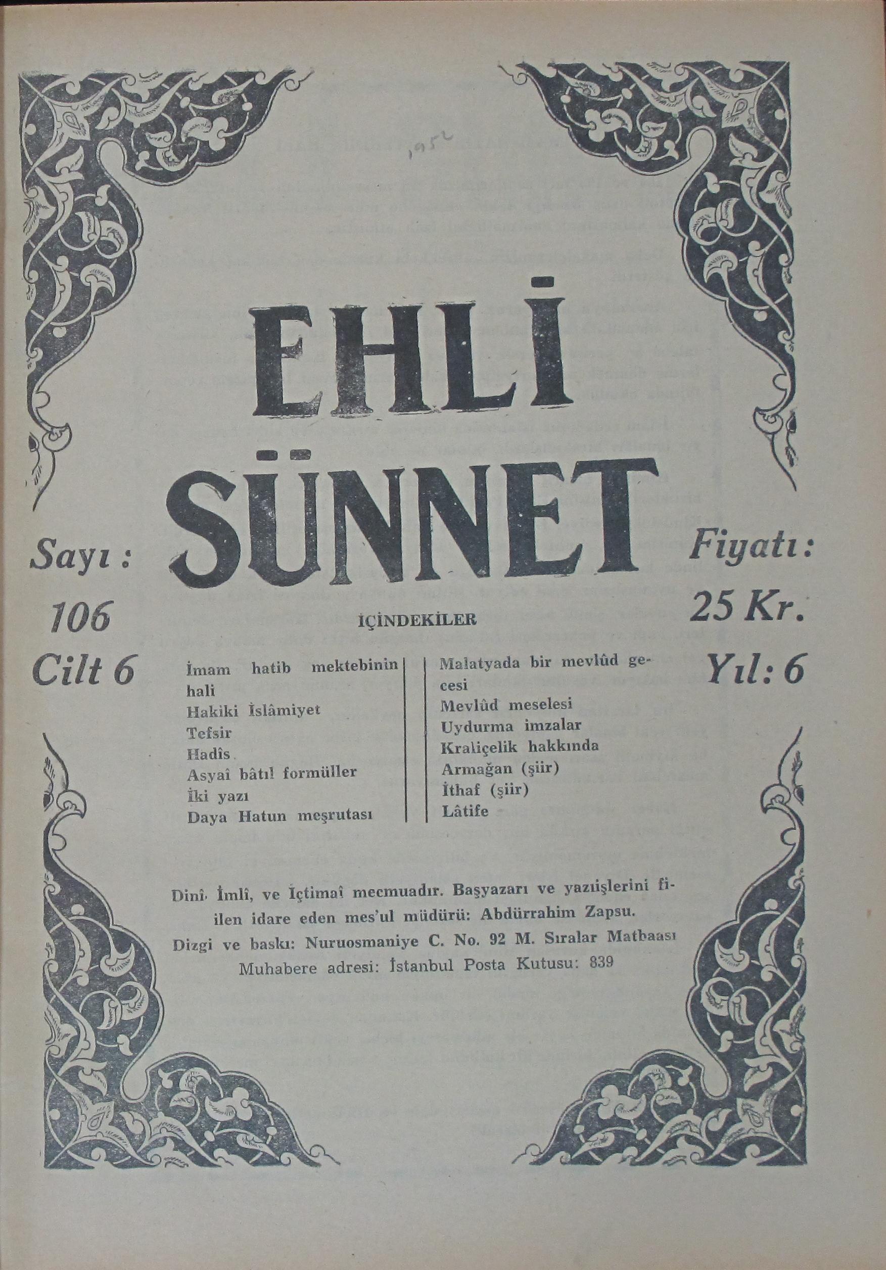 6. Cilt 106. Sayı Kapağı