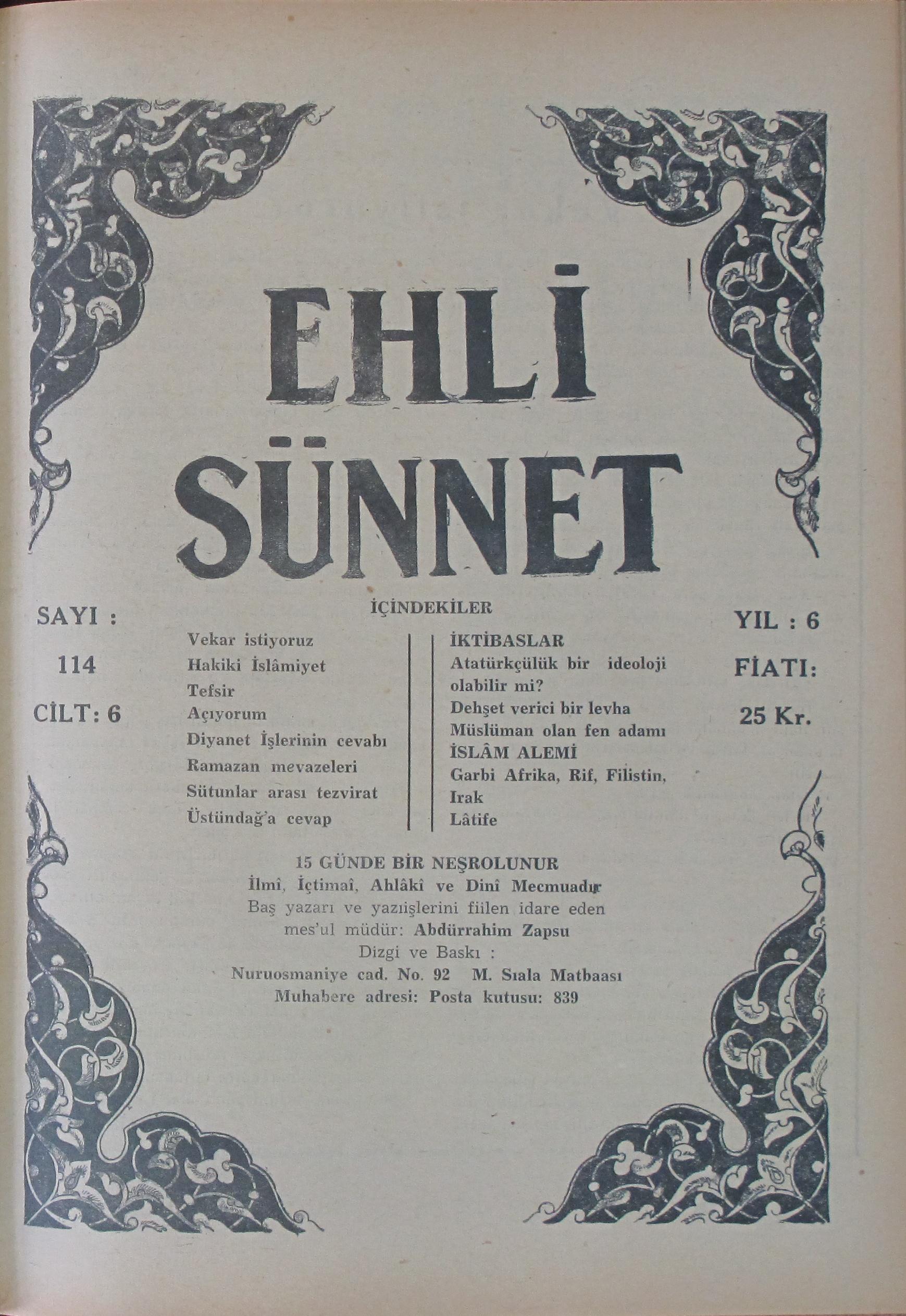 6. Cilt 114. Sayı Kapağı