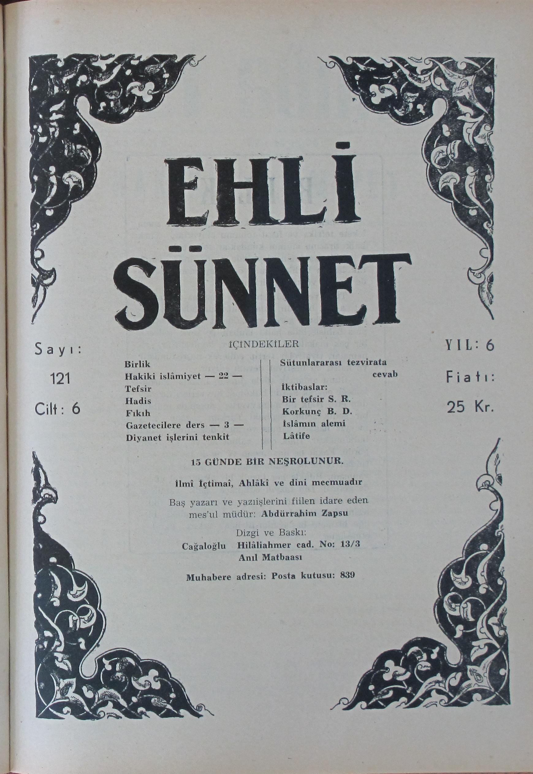6. Cilt 121. Sayı Kapağı