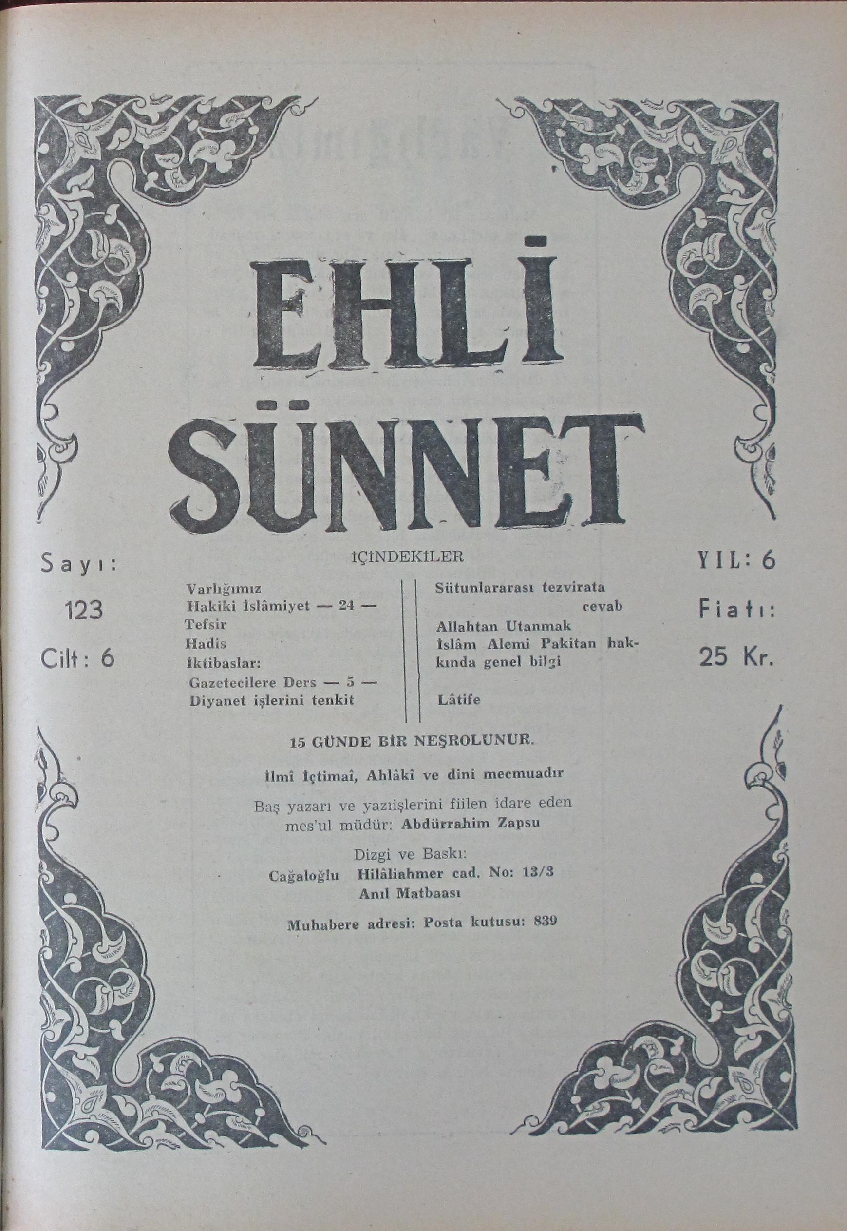 6. Cilt 123. Sayı Kapağı