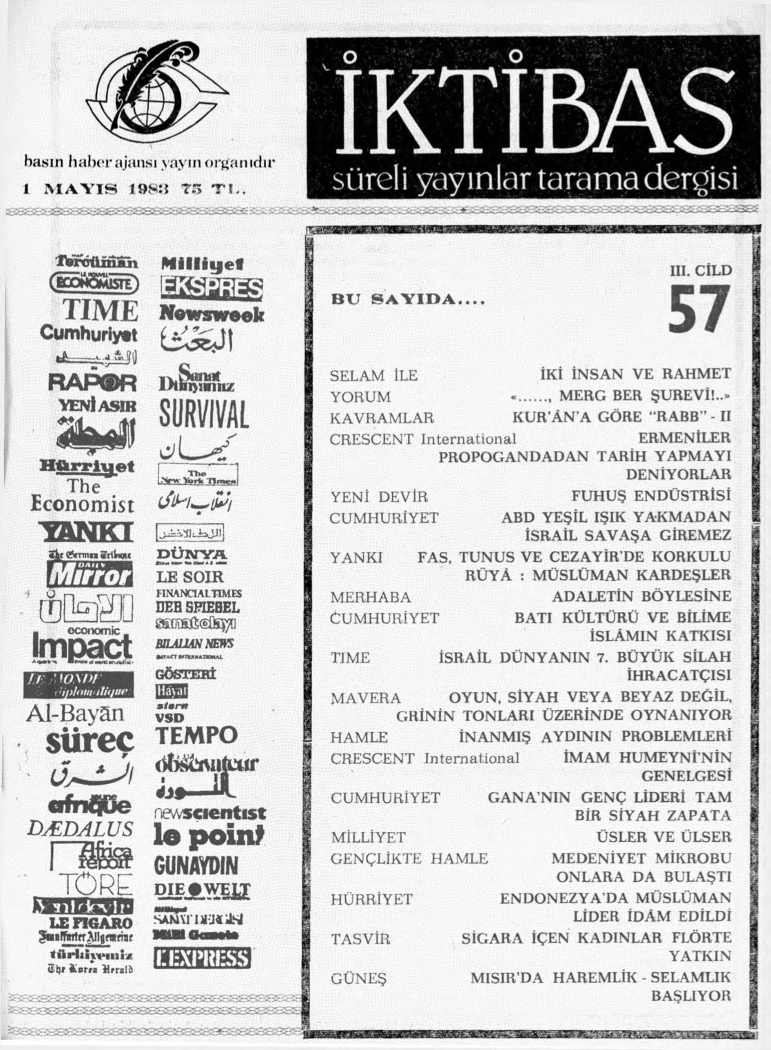 3. Cilt 57. Sayı Kapağı