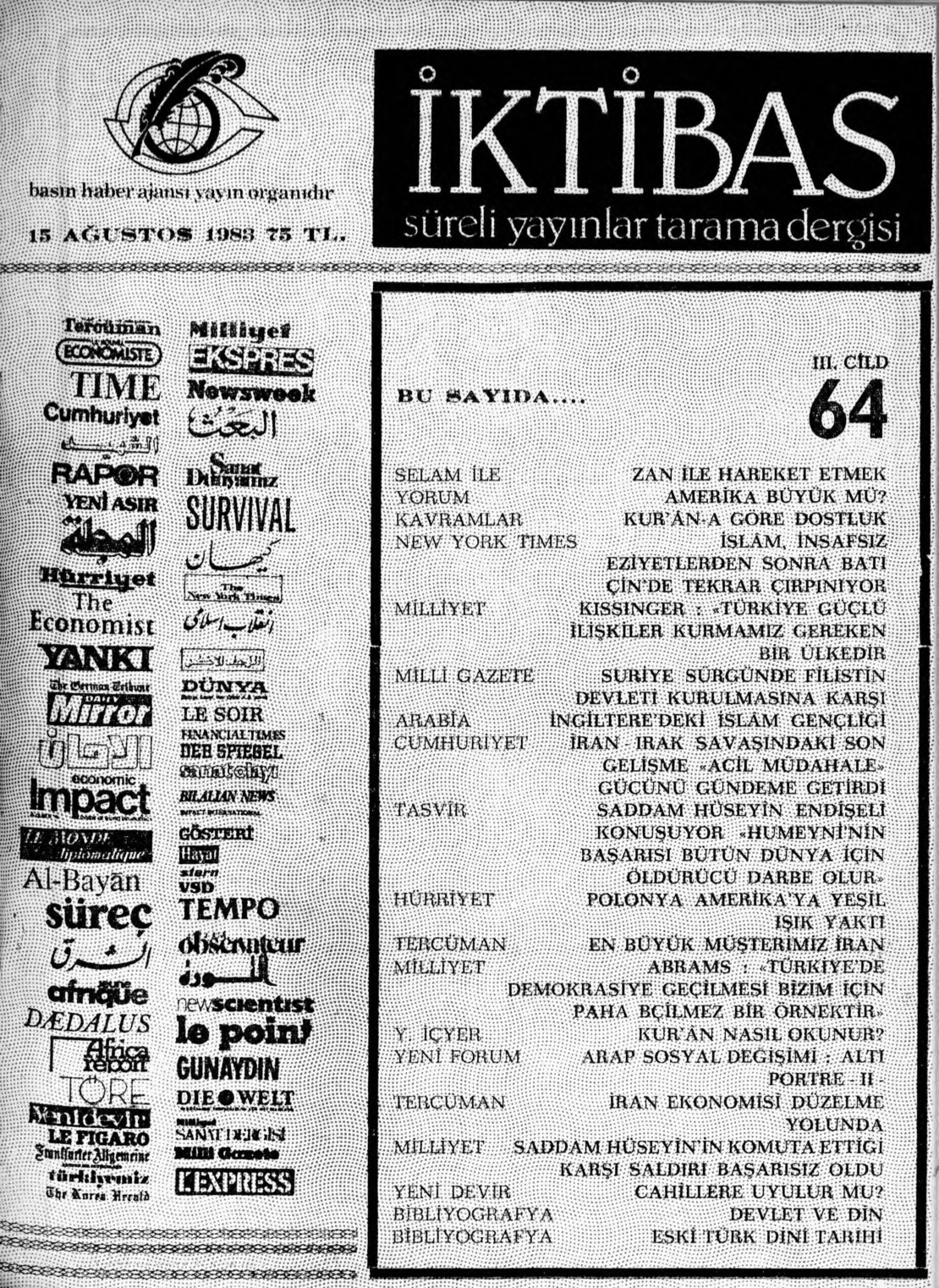 3. Cilt 64. Sayı Kapağı