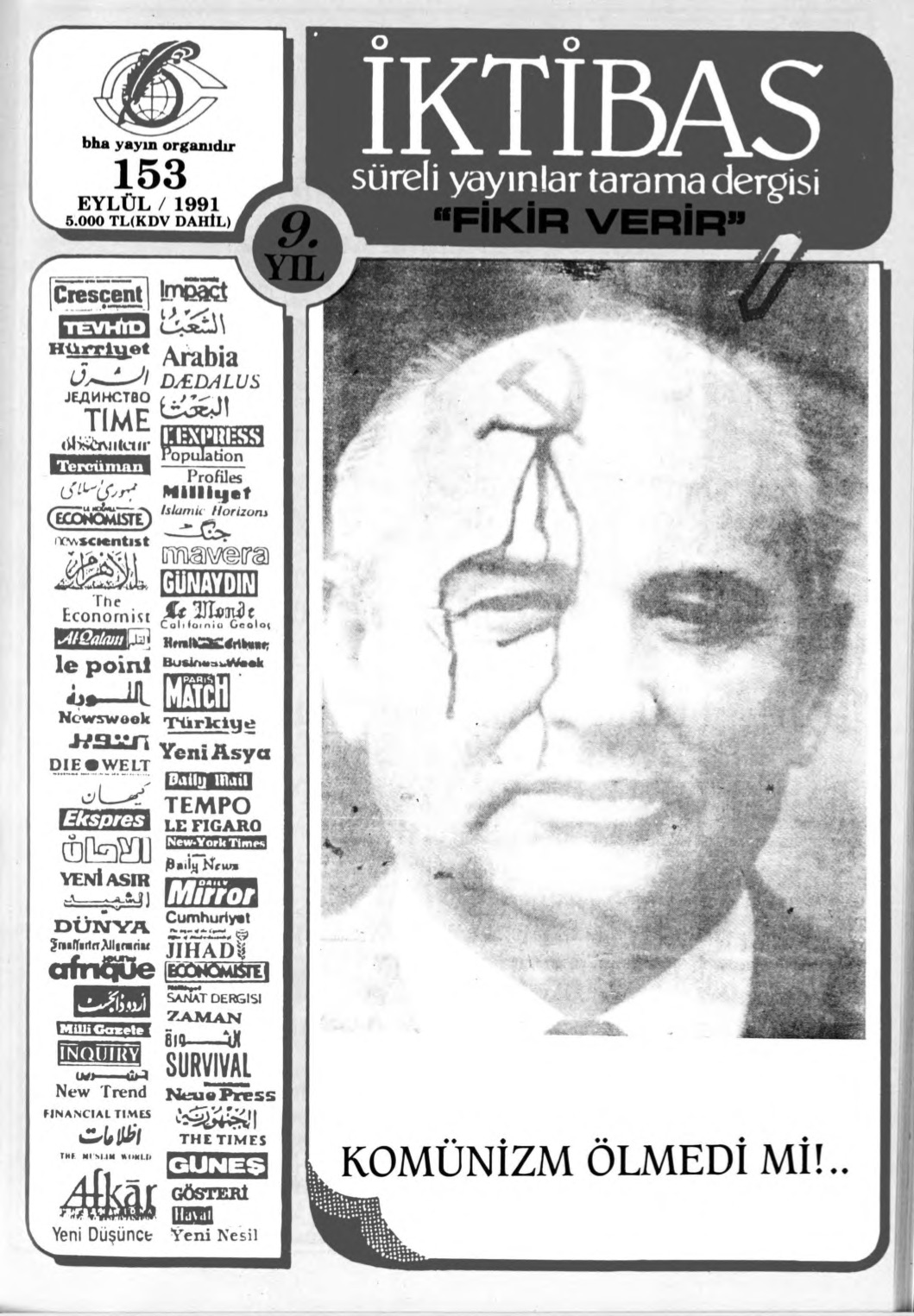 9. Cilt 153. Sayı Kapağı