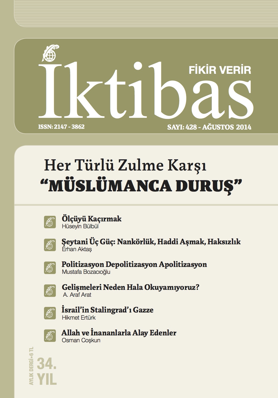 34. Cilt 428. Sayı Kapağı