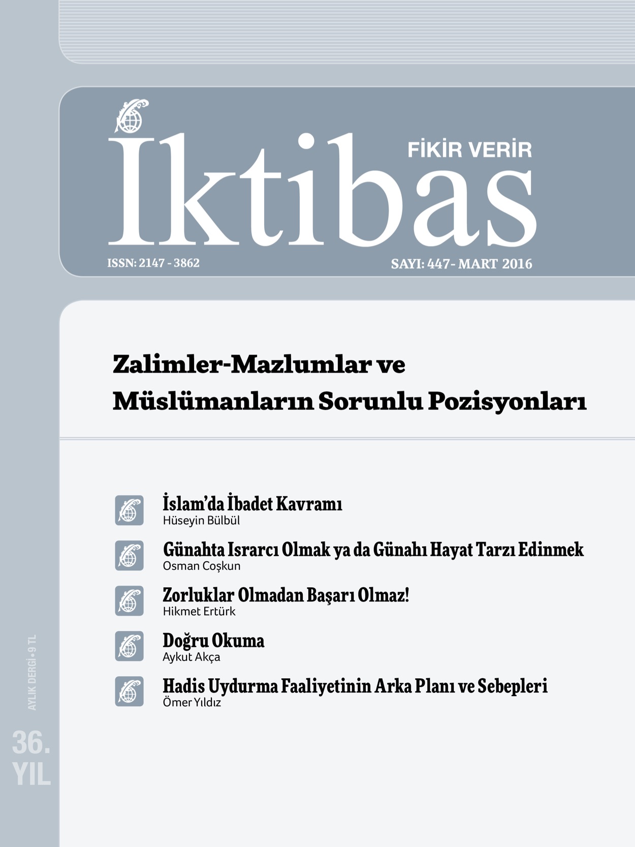 36. Cilt 447. Sayı Kapağı