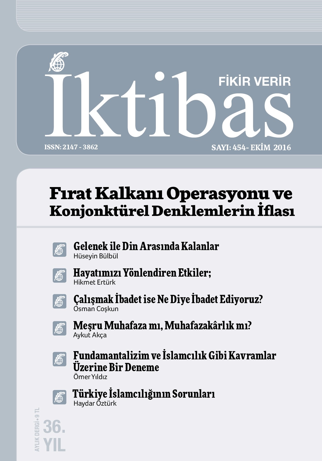 36. Cilt 454. Sayı Kapağı