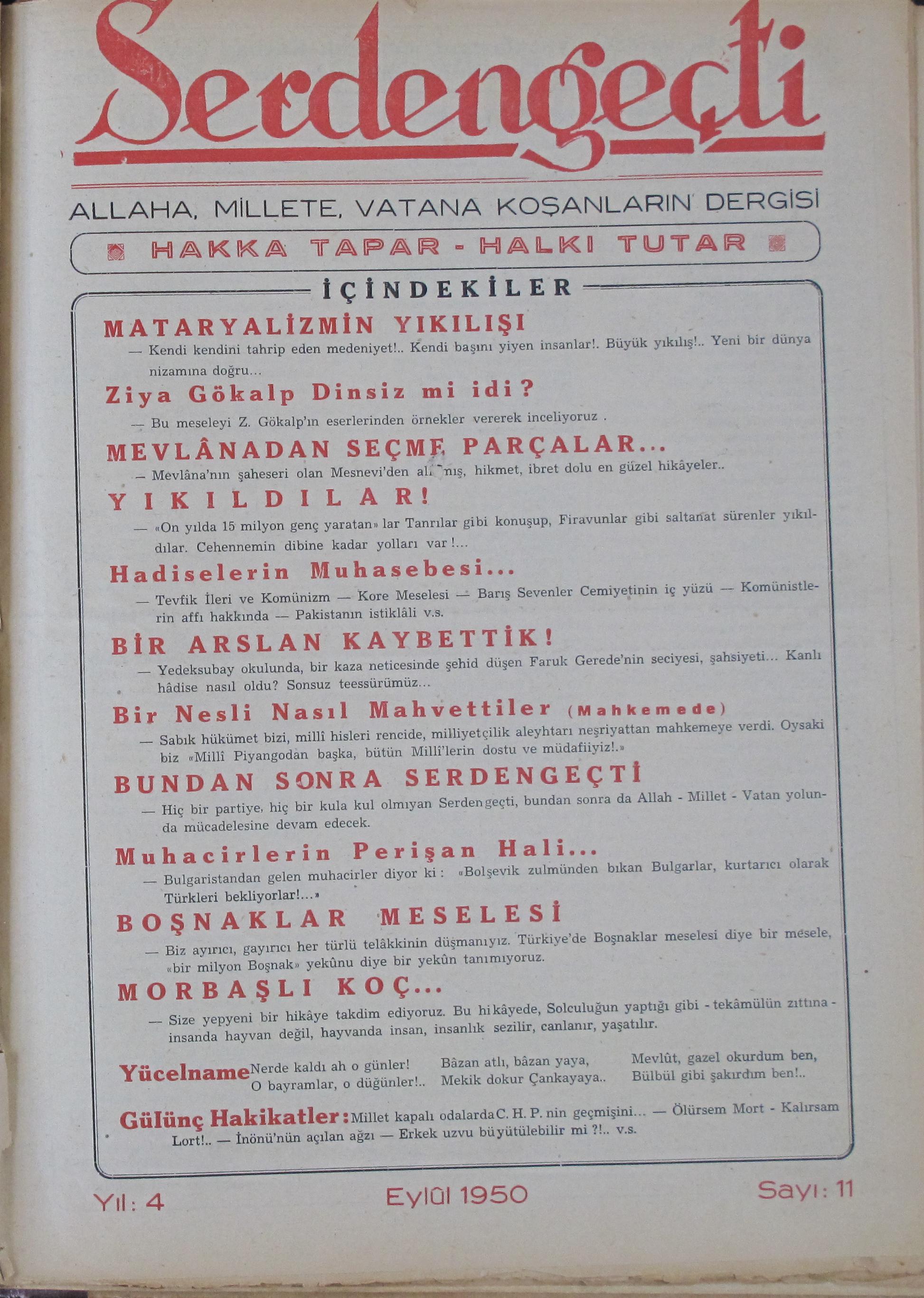 4. Cilt 11. Sayı Kapağı