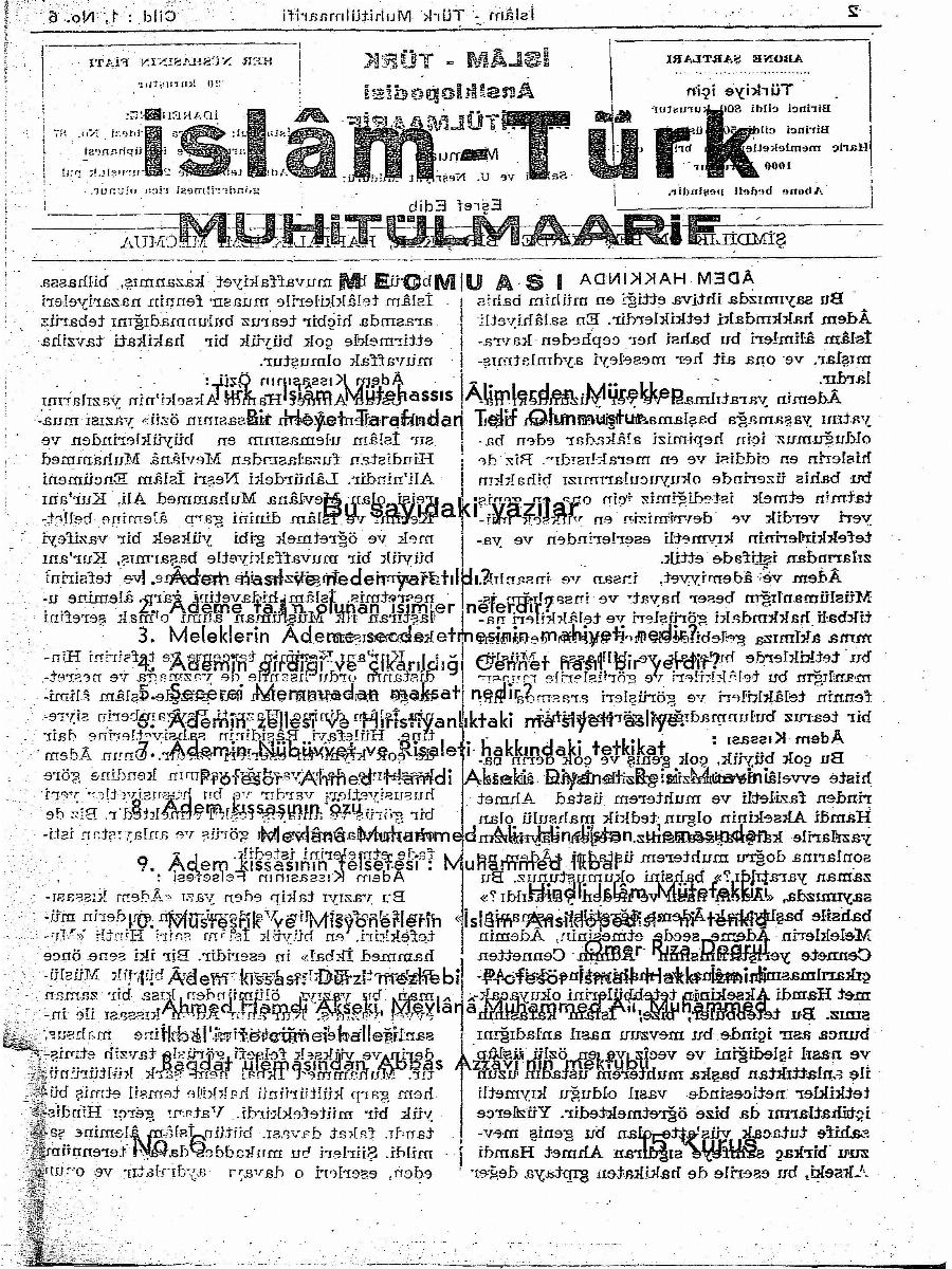 1. Cilt 6. Sayı Kapağı