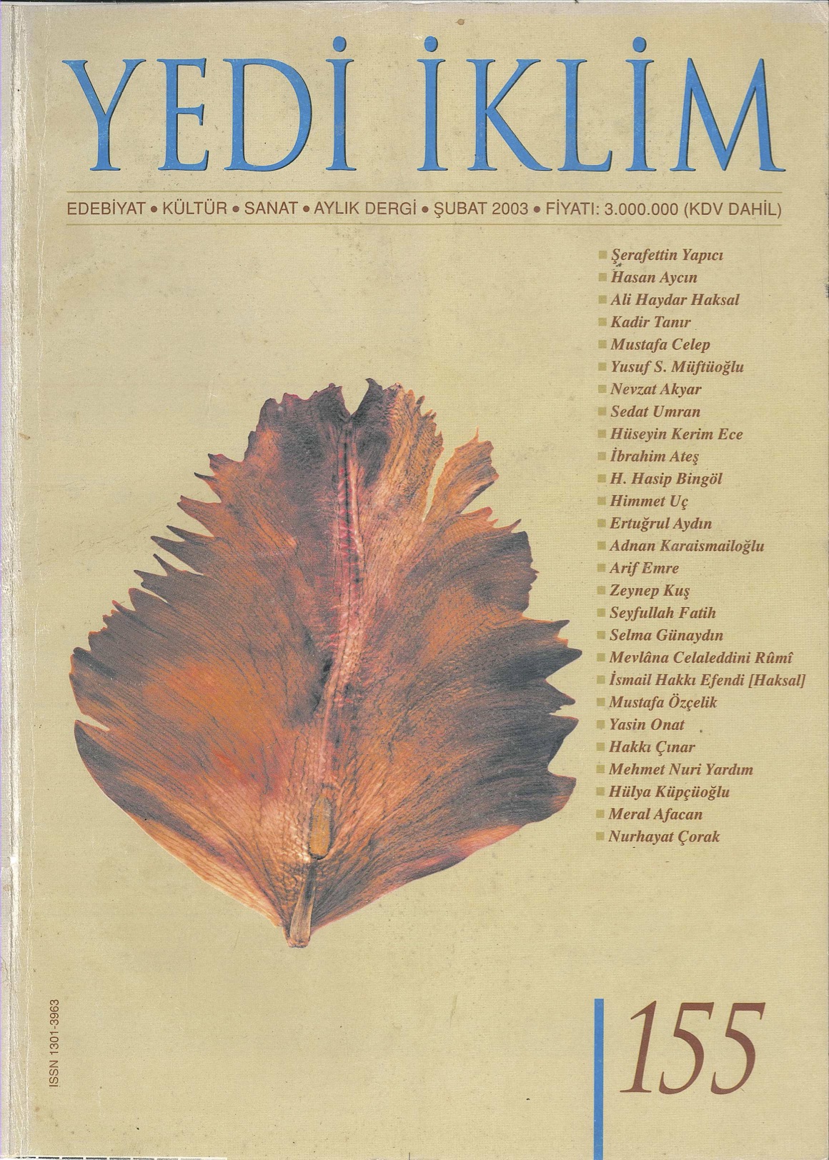 16. Cilt 155. Sayı Kapağı