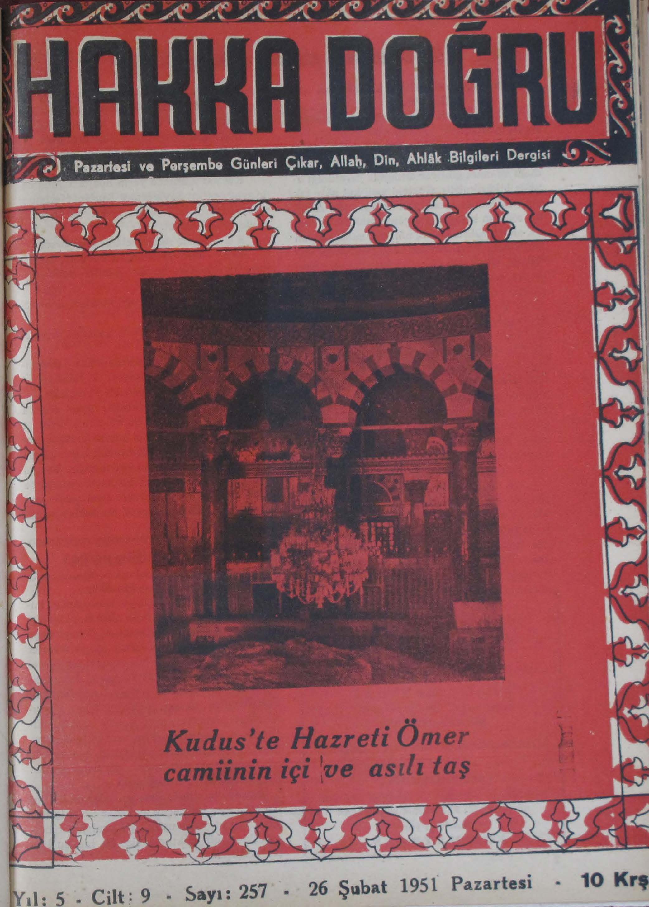 9. Cilt 257. Sayı Kapağı