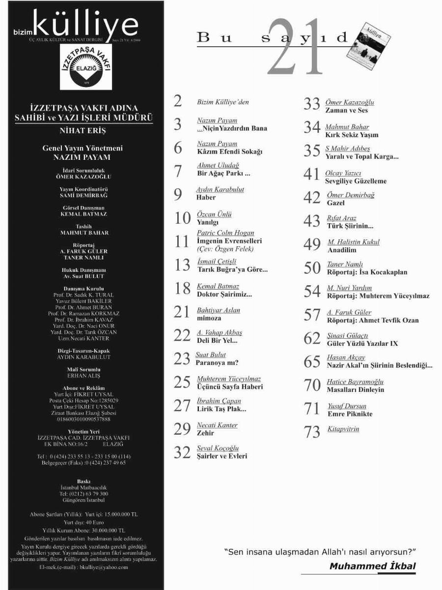 21. Sayı Kapağı
