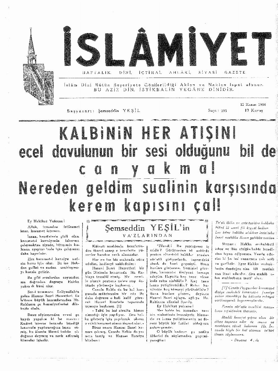 6. Cilt 293. Sayı Kapağı