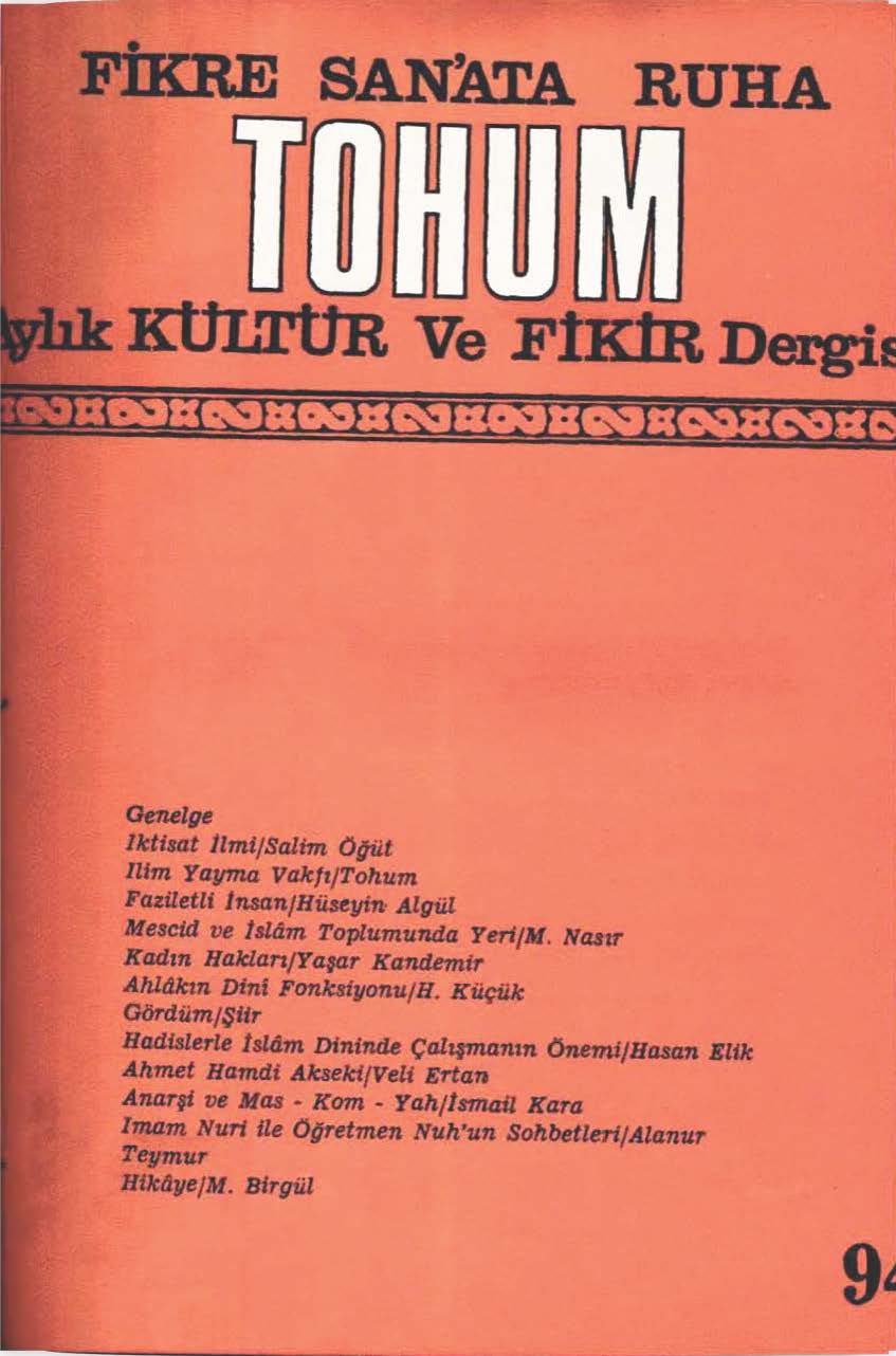 9. Cilt 94. Sayı Kapağı
