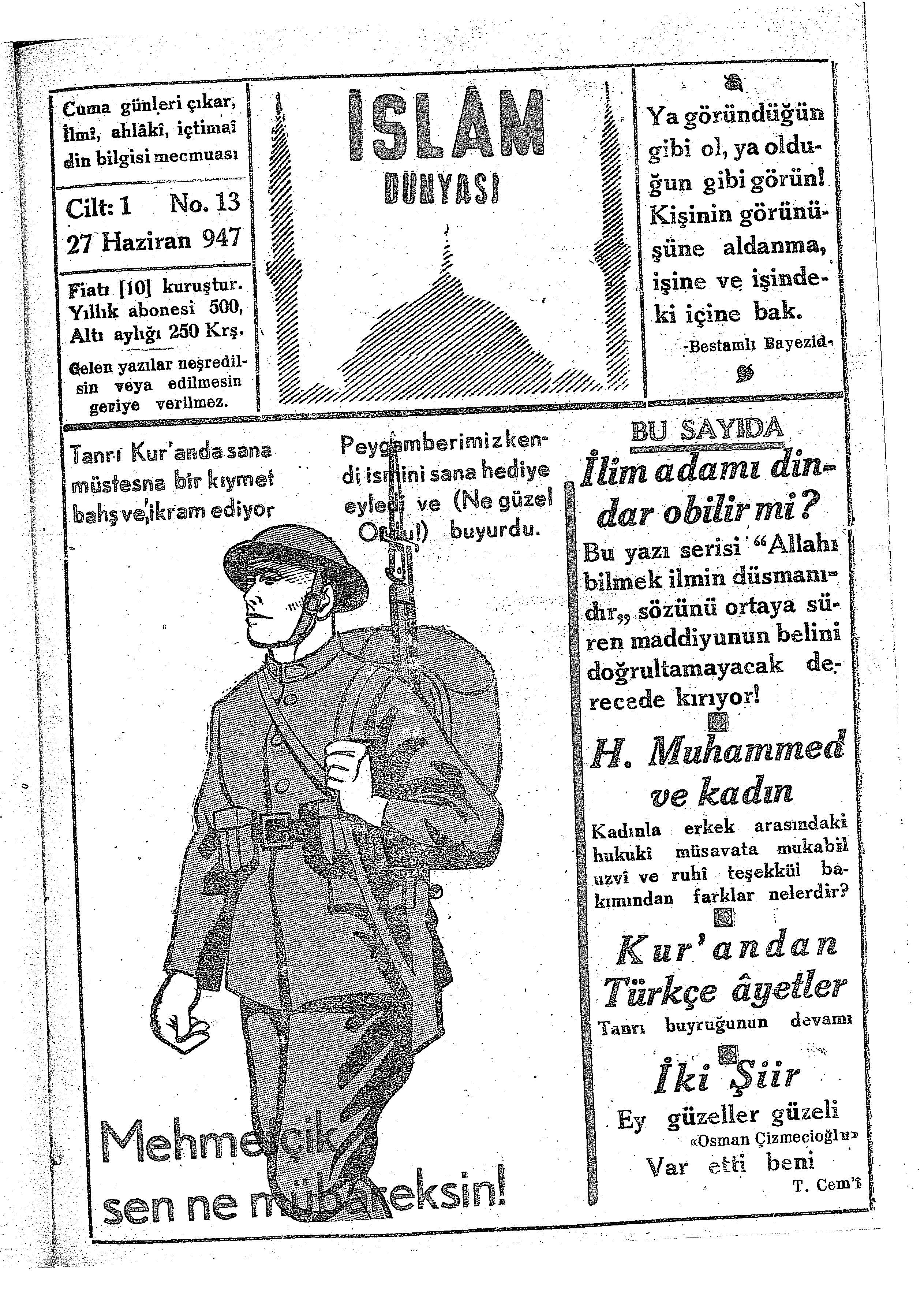 1. Cilt 13. Sayı Kapağı