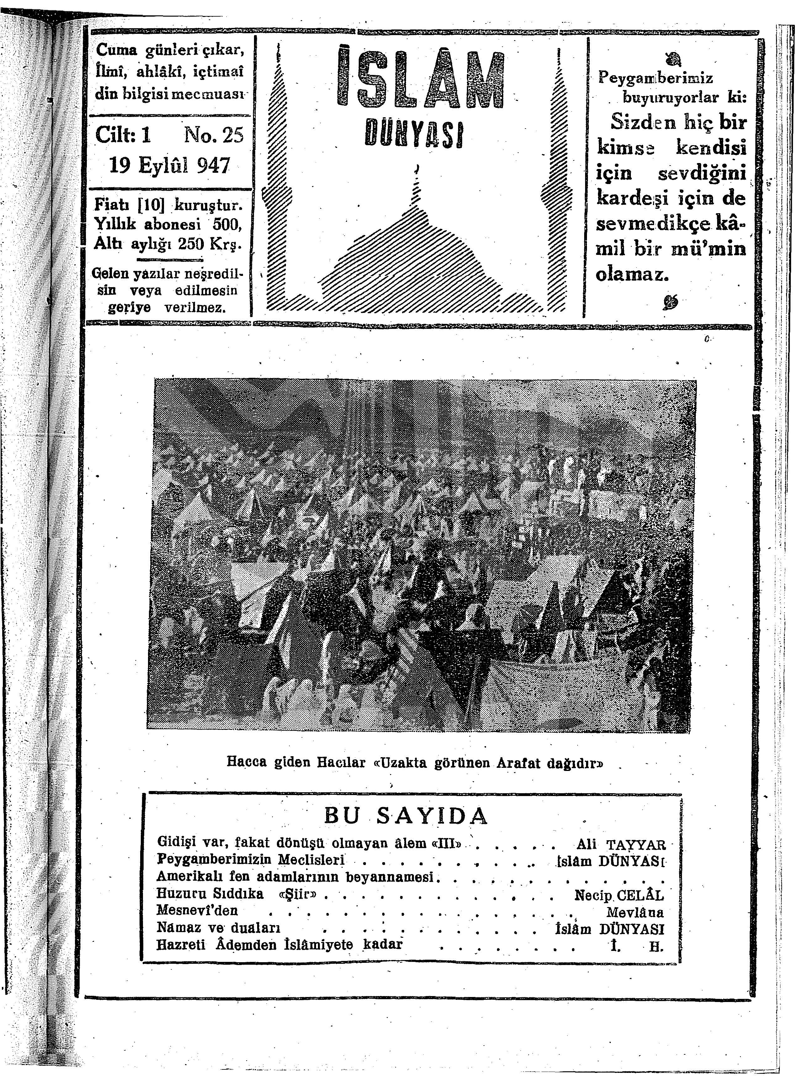 1. Cilt 25. Sayı Kapağı