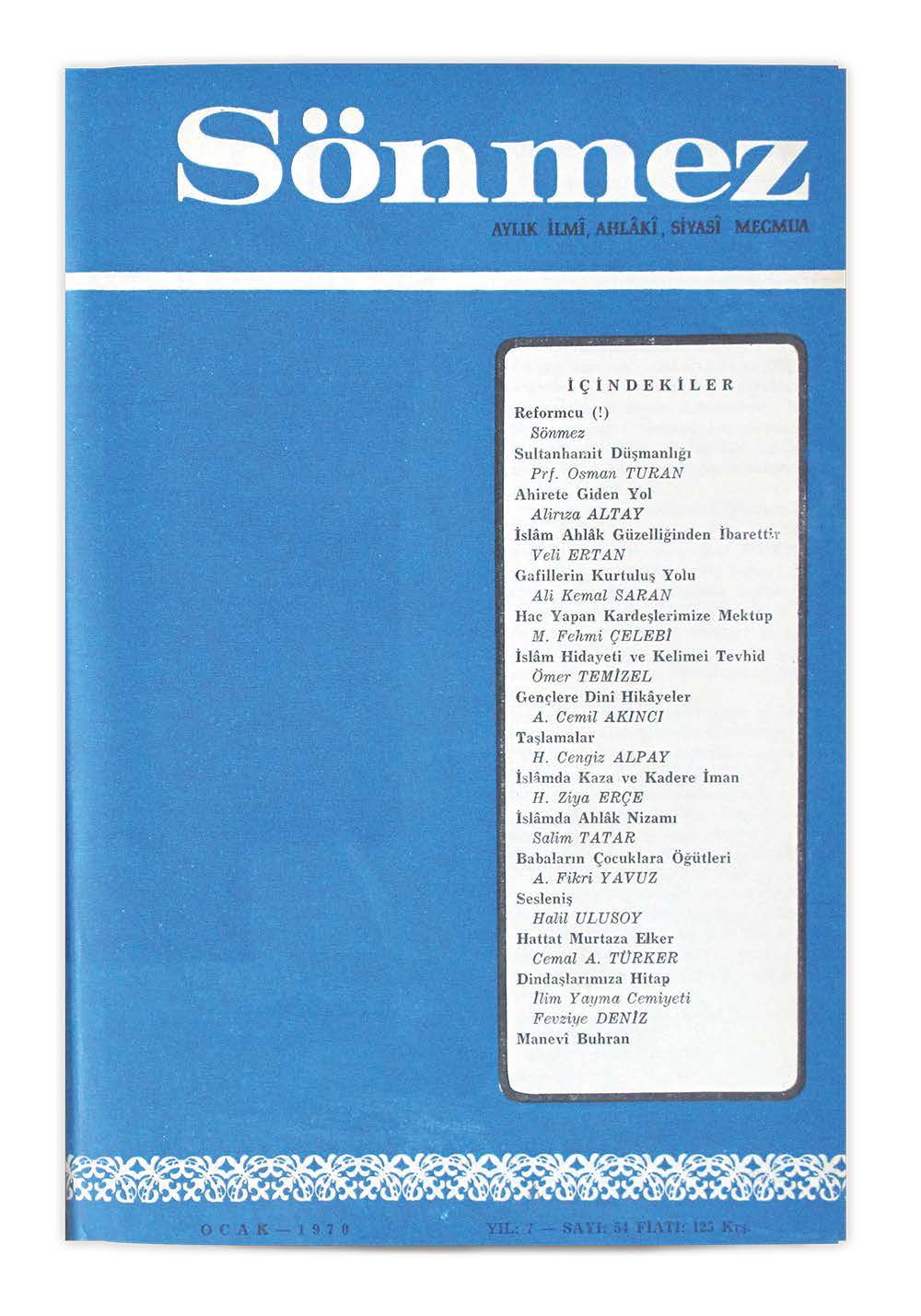 7. Cilt 54. Sayı Kapağı