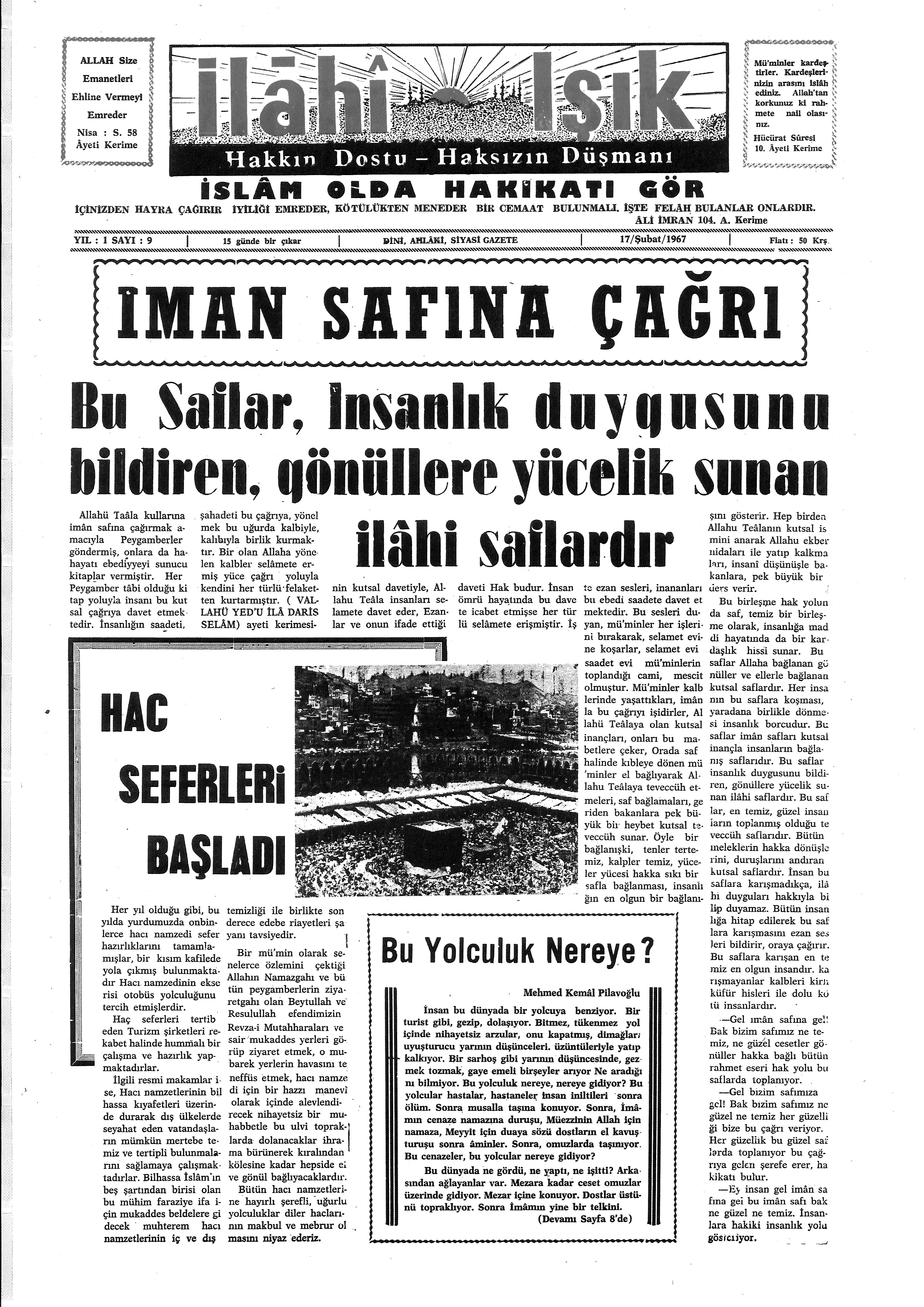 1. Cilt 9. Sayı Kapağı