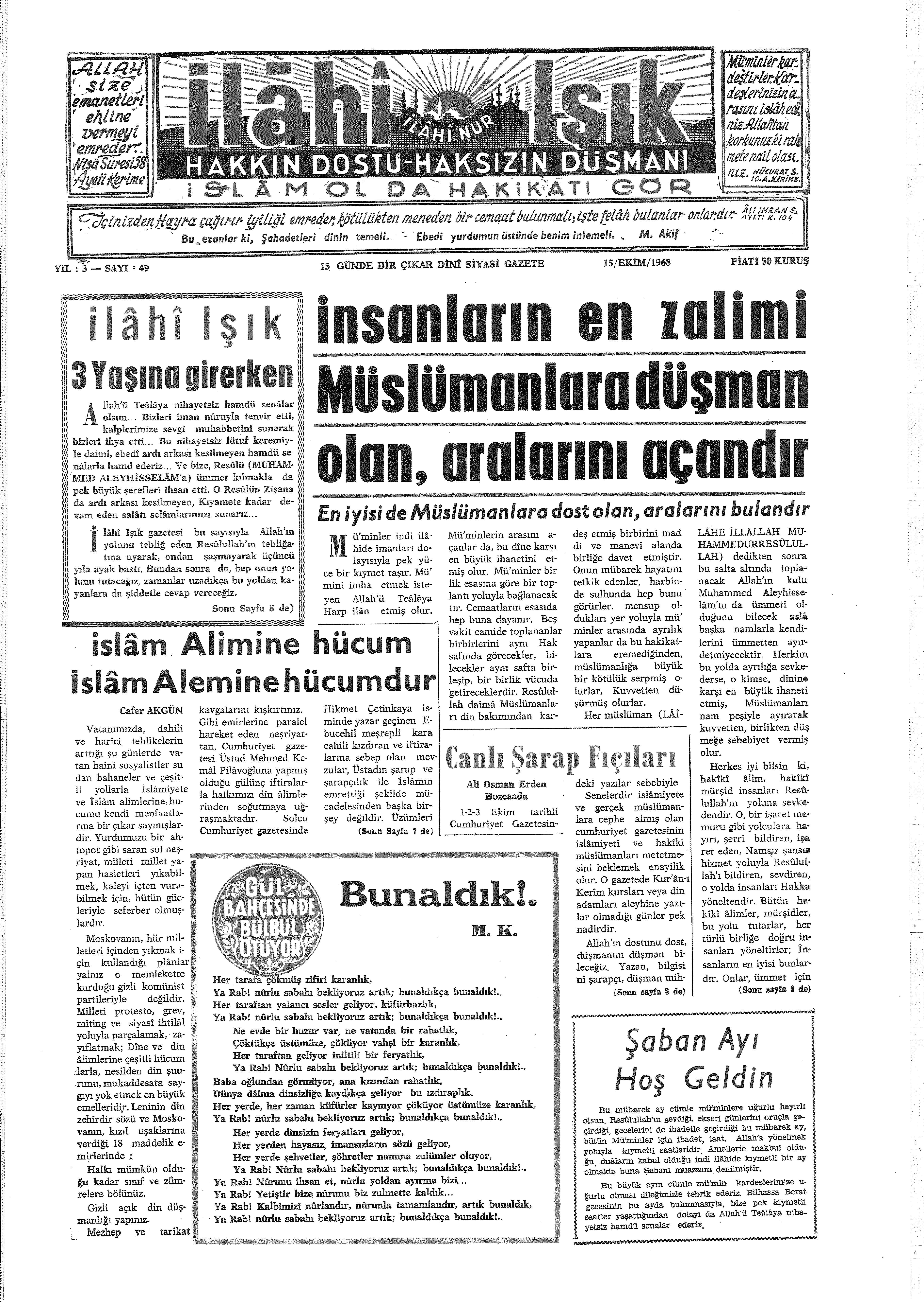 3. Cilt 49. Sayı Kapağı