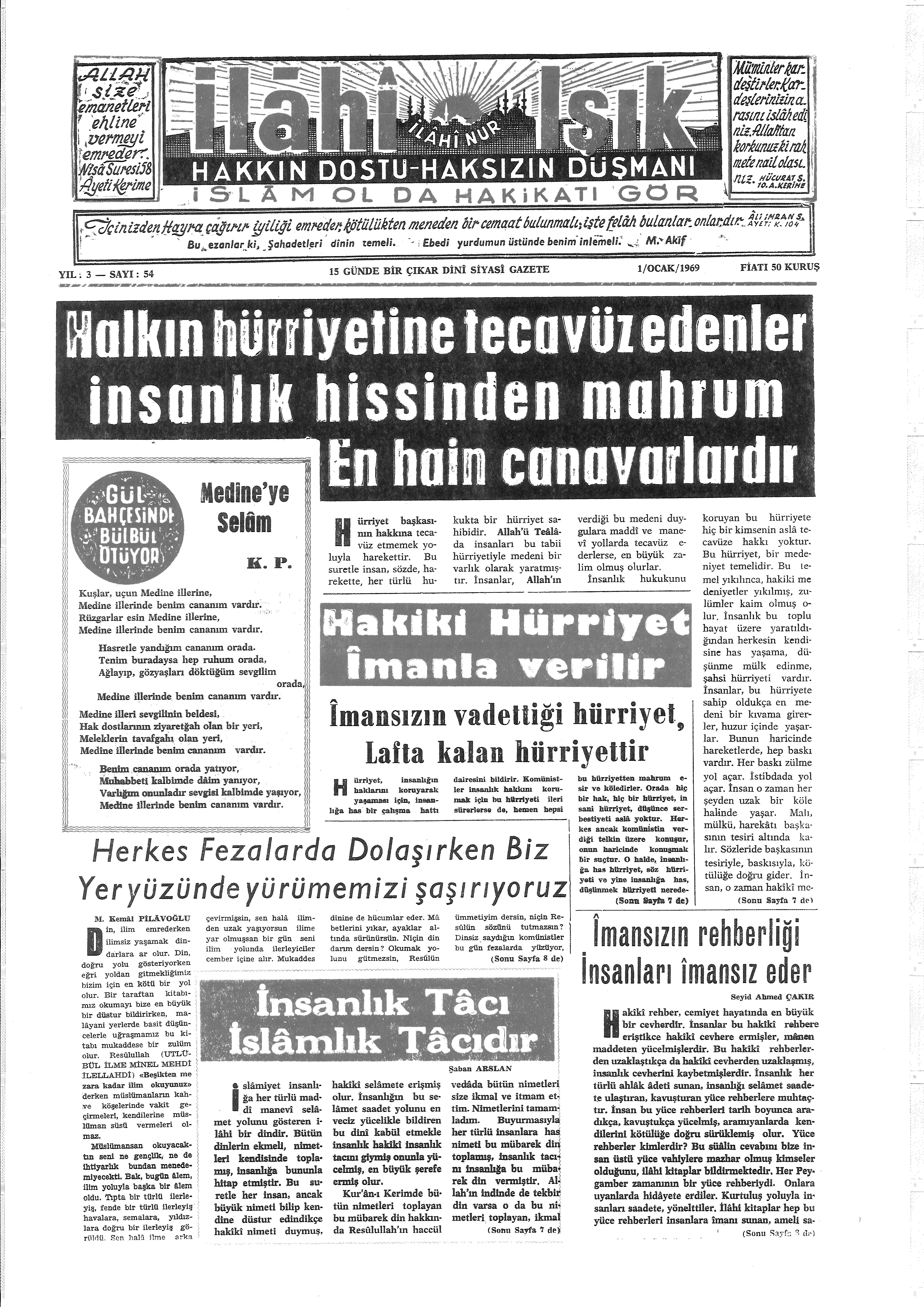 3. Cilt 54. Sayı Kapağı