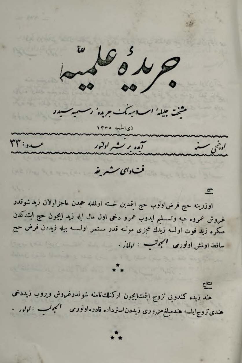 3. Cilt 33. Sayı Kapağı