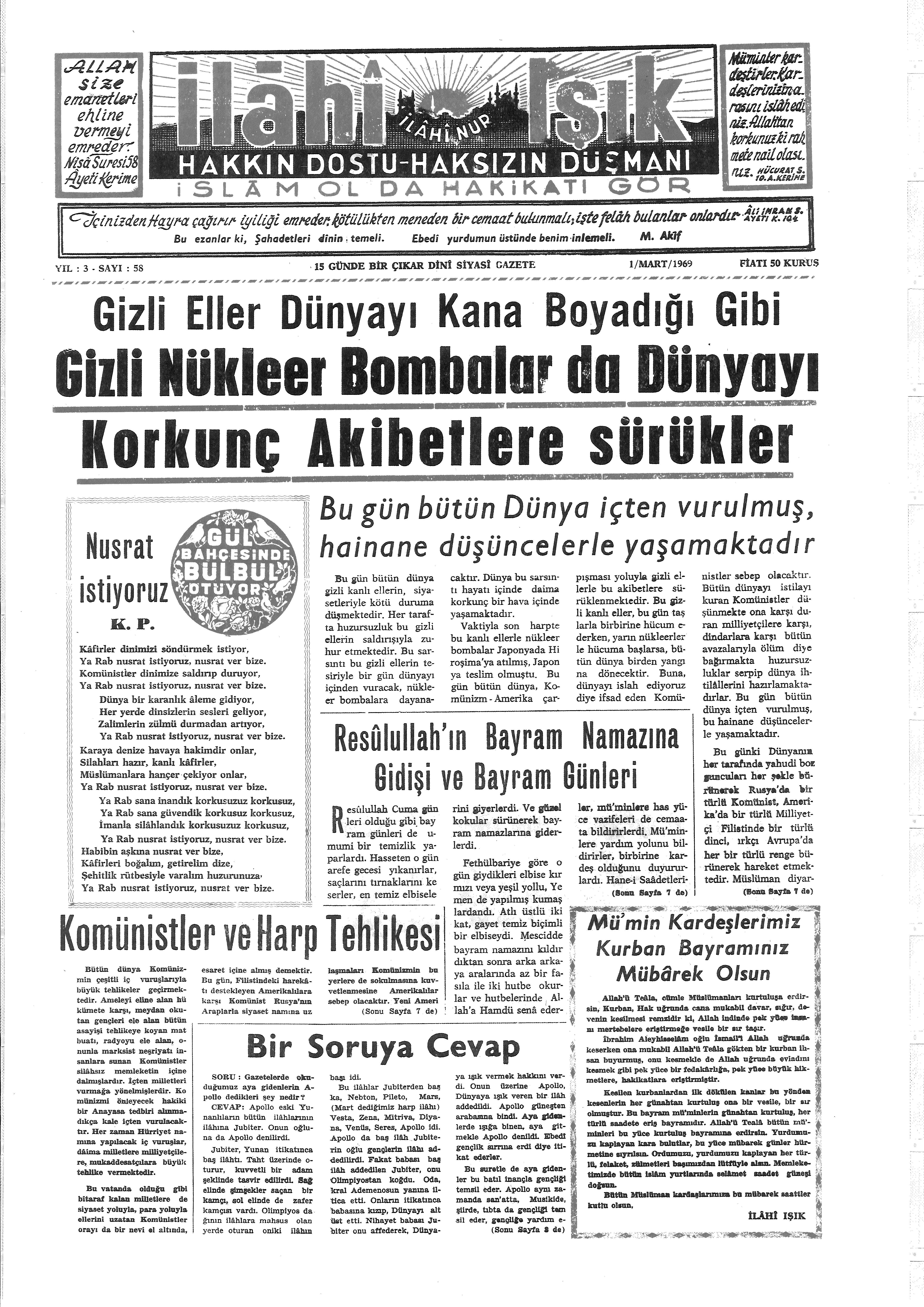 3. Cilt 58. Sayı Kapağı