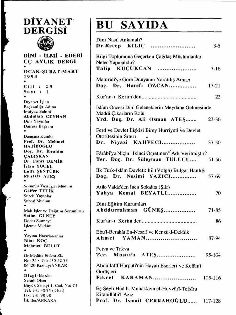 29. Cilt 1. Sayı Kapağı