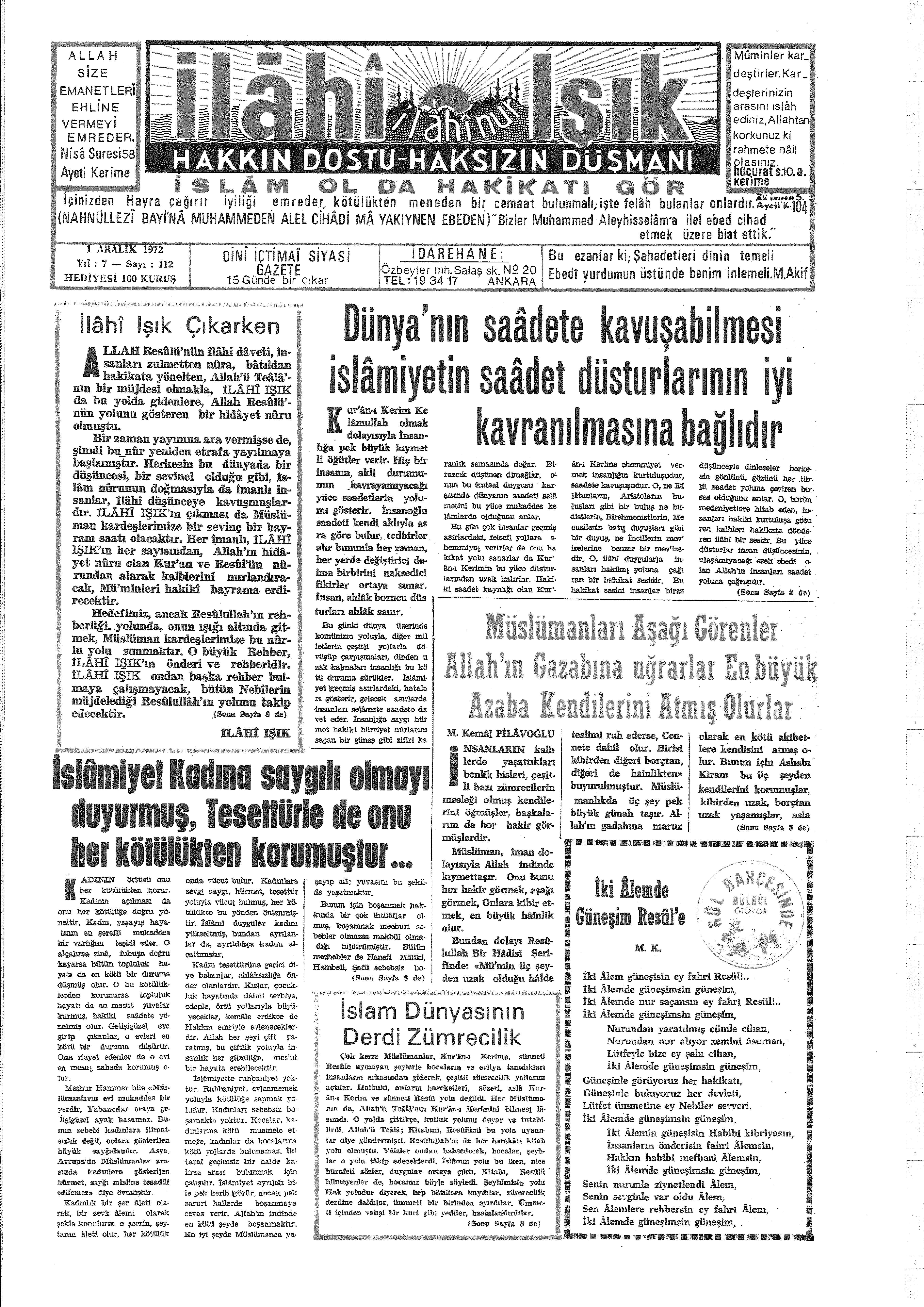 7. Cilt 112. Sayı Kapağı