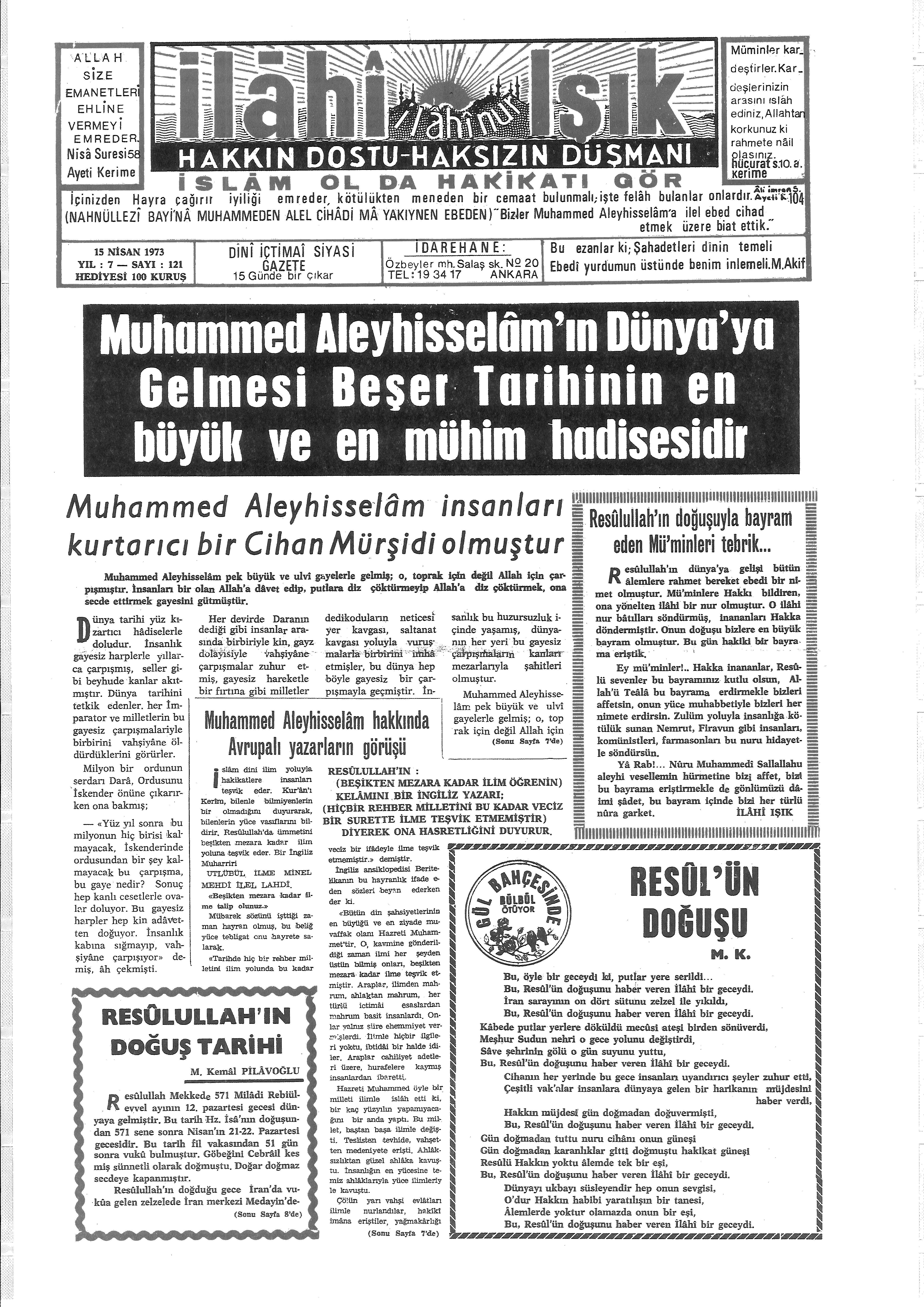 7. Cilt 121. Sayı Kapağı