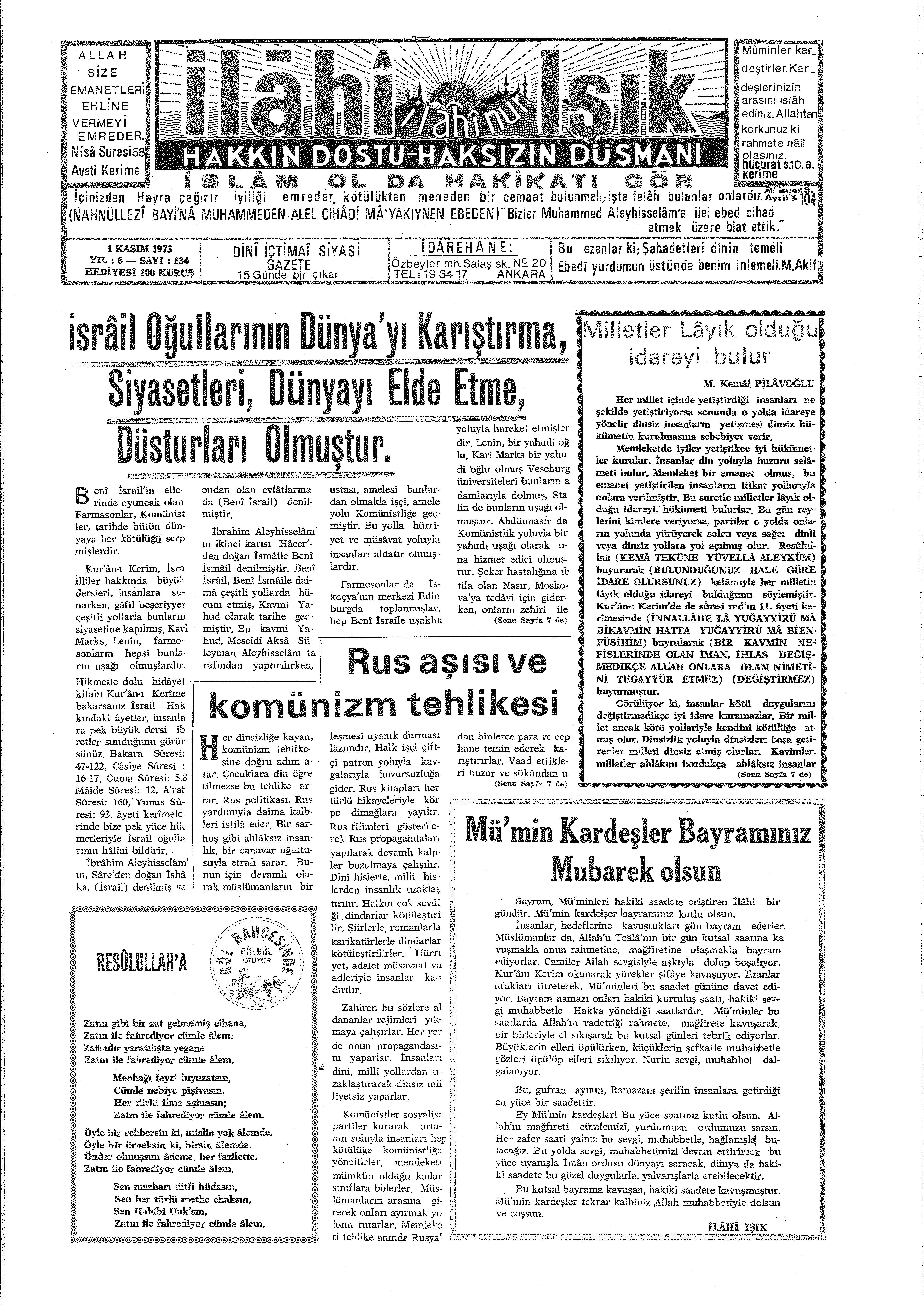 8. Cilt 134. Sayı Kapağı