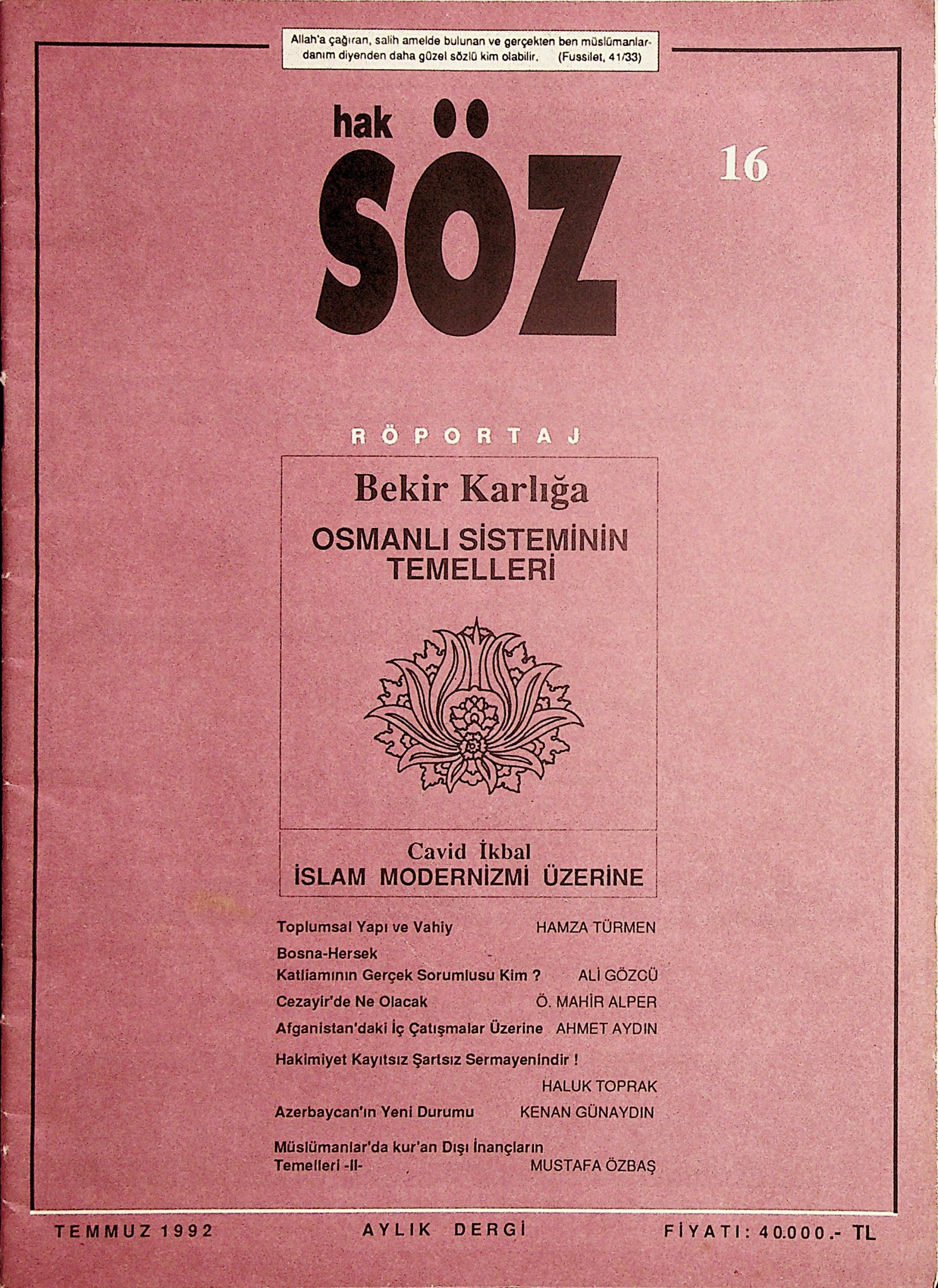 16. Sayı Kapağı