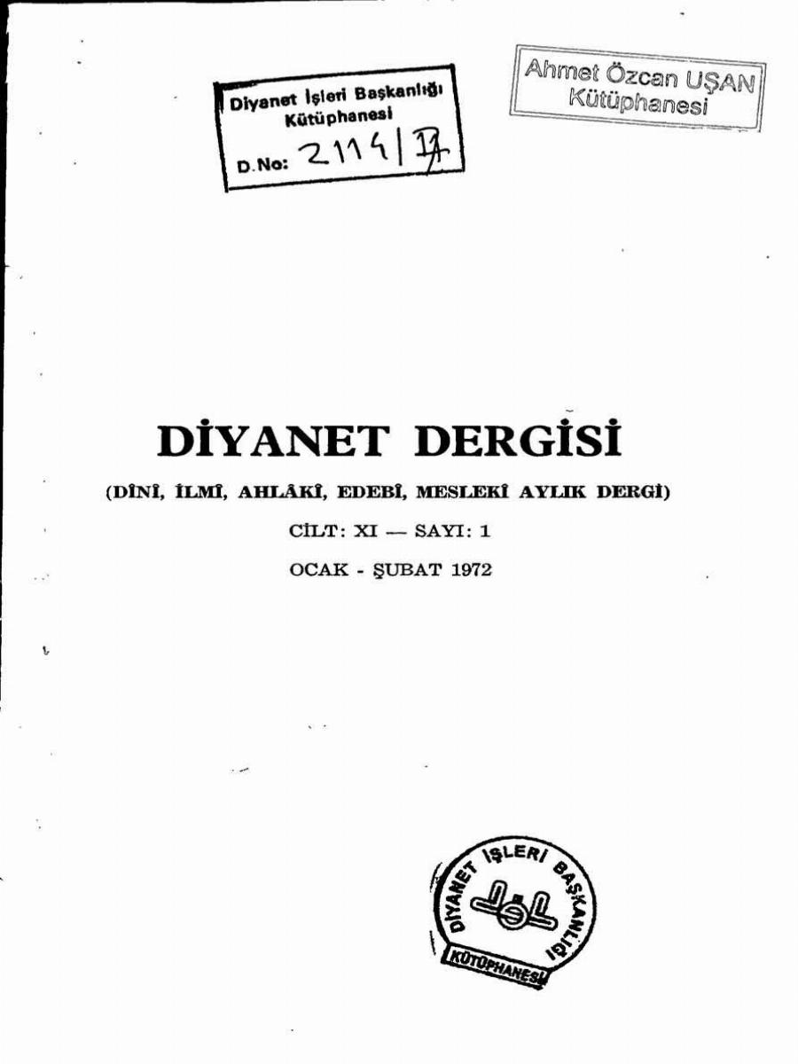 11. Cilt 1. Sayı Kapağı