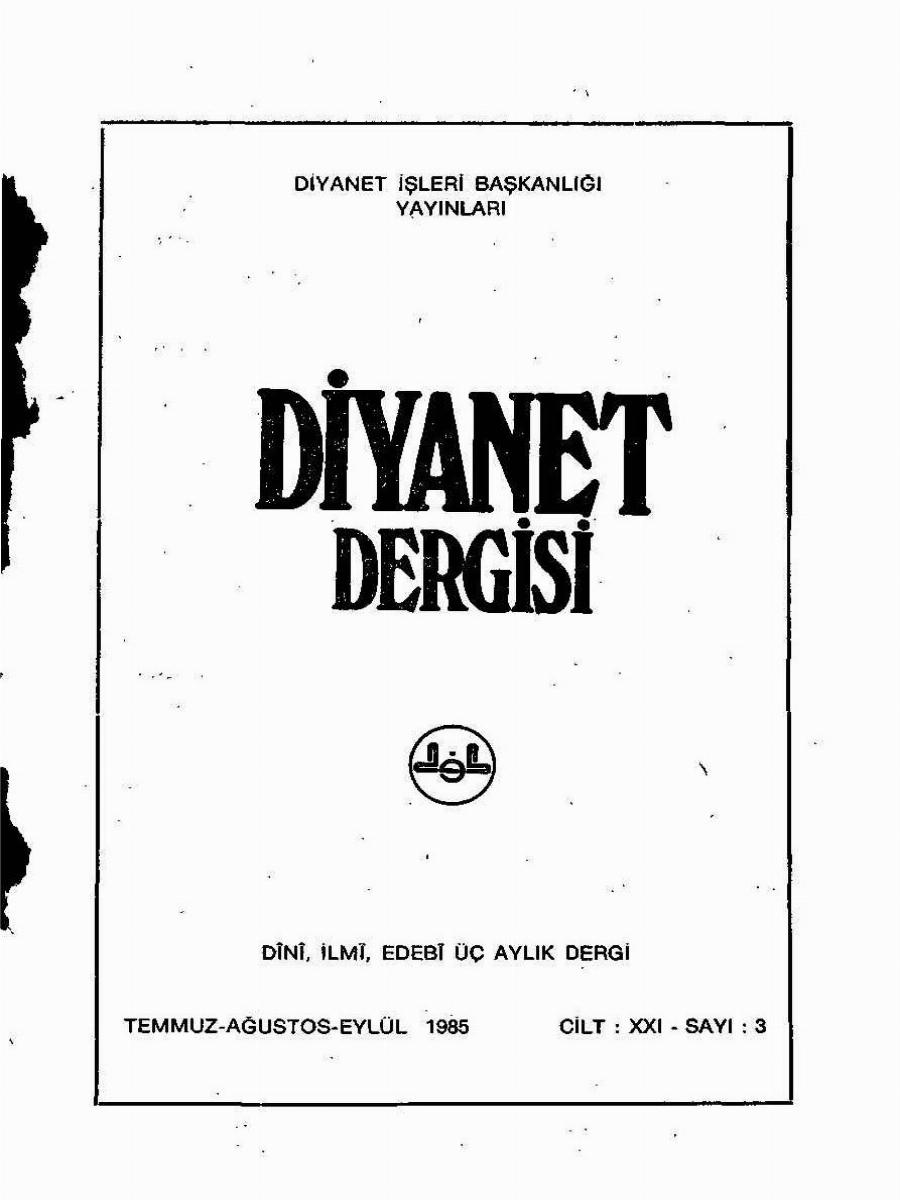 21. Cilt 3. Sayı Kapağı