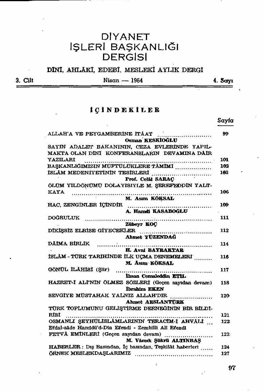 3. Cilt 4. Sayı Kapağı
