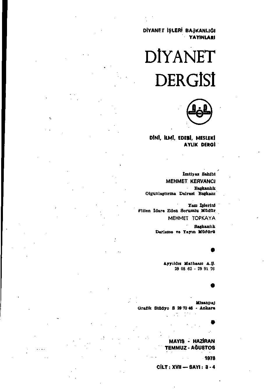 17. Cilt 3-4. Sayı Kapağı