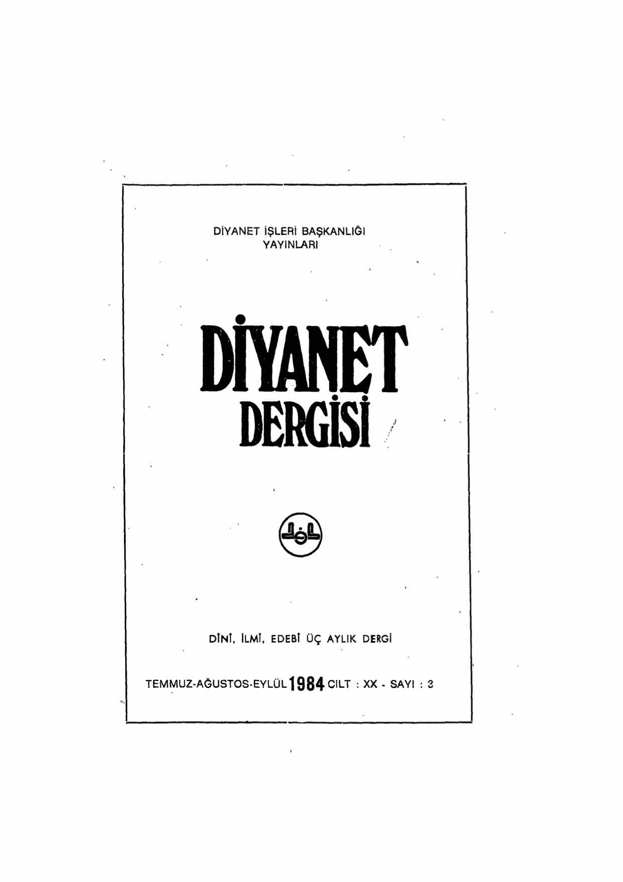 20. Cilt 3. Sayı Kapağı