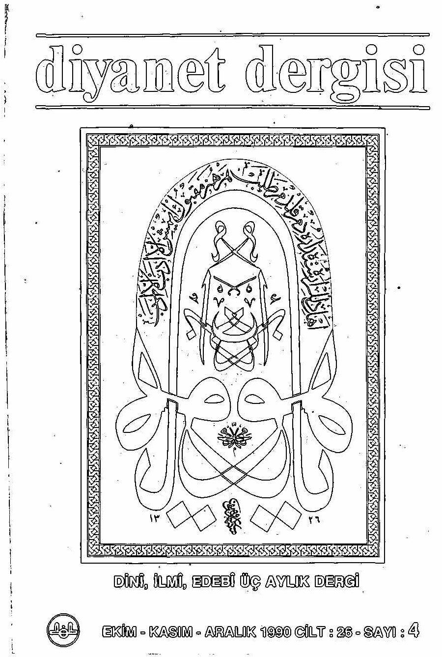 26. Cilt 4. Sayı Kapağı