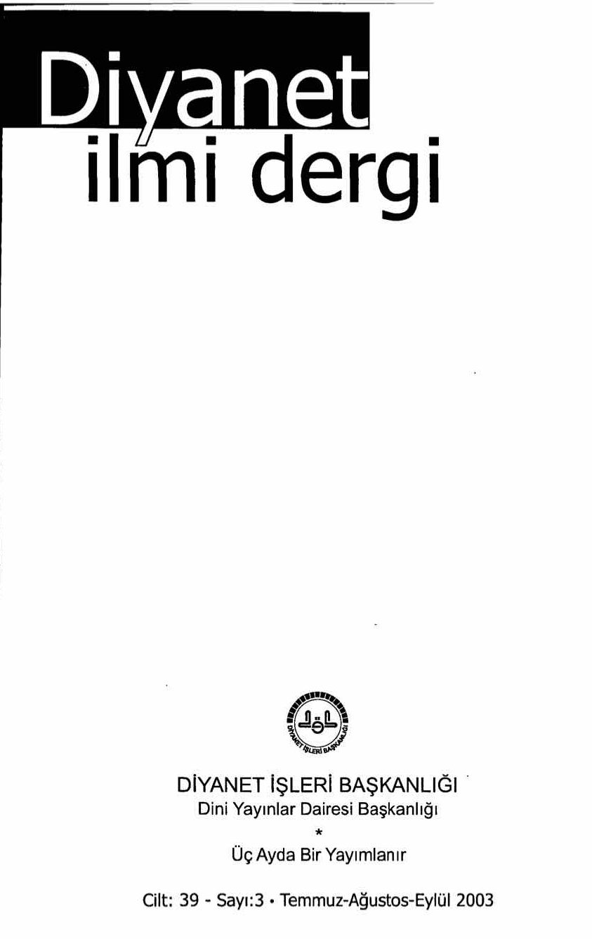 39. Cilt 3. Sayı Kapağı