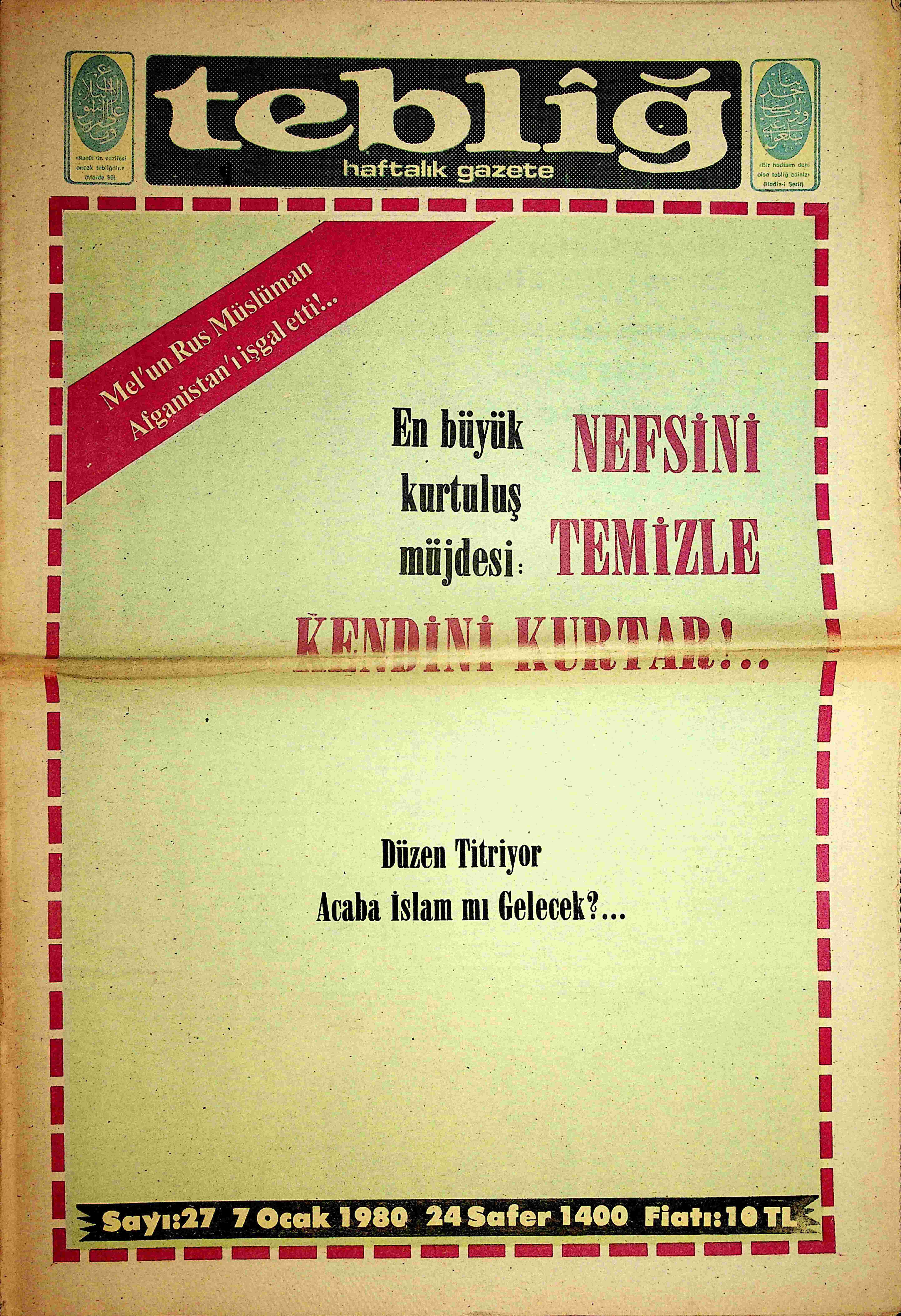 27. Sayı Kapağı