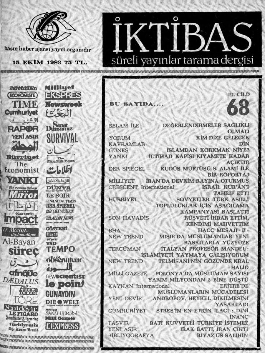 3. Cilt 68. Sayı Kapağı