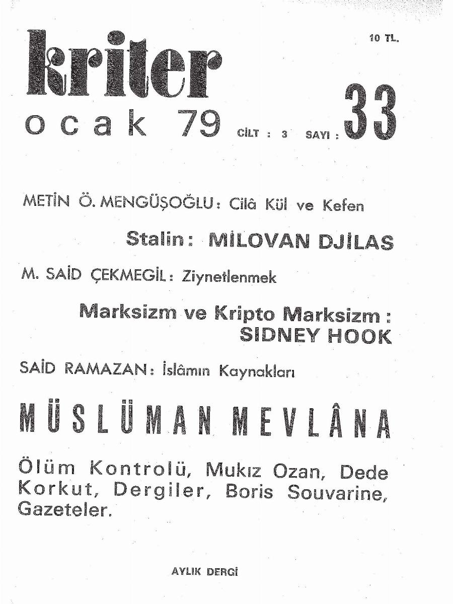 3. Cilt 33. Sayı Kapağı