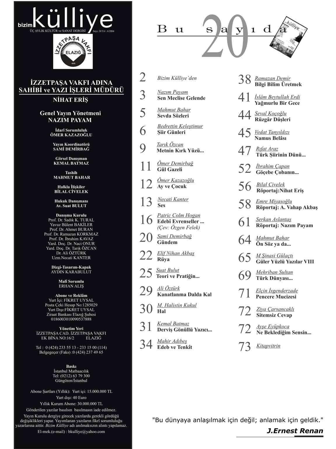 20. Sayı Kapağı