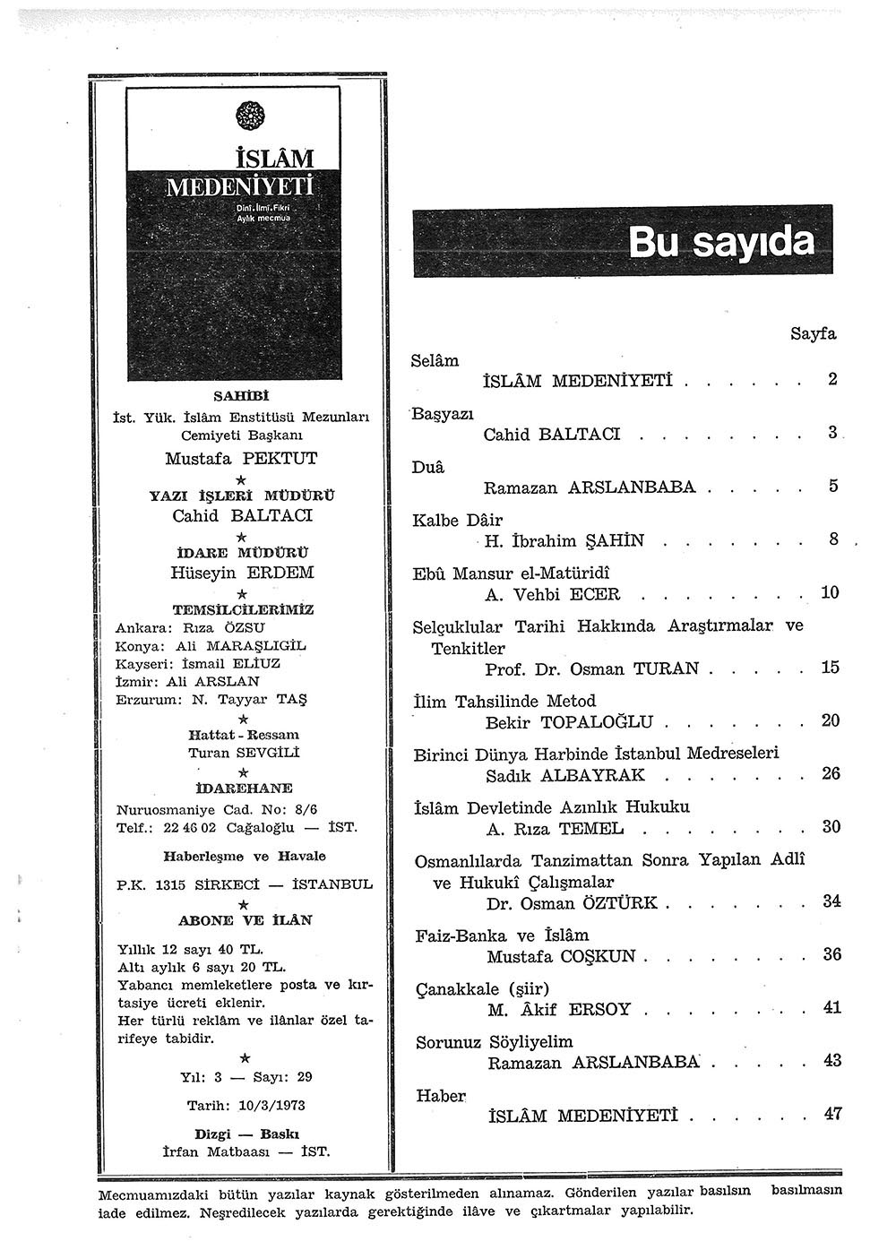 3. Cilt 29. Sayı Kapağı