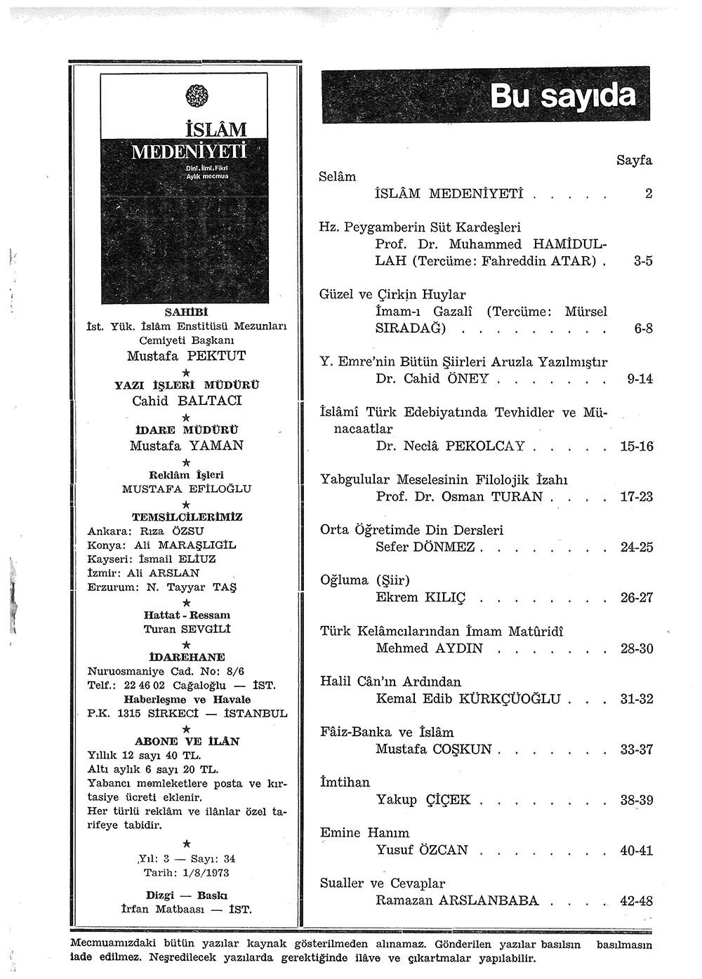 3. Cilt 34. Sayı Kapağı