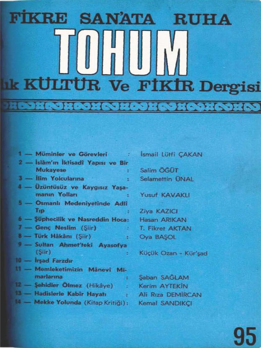 9. Cilt 95. Sayı Kapağı