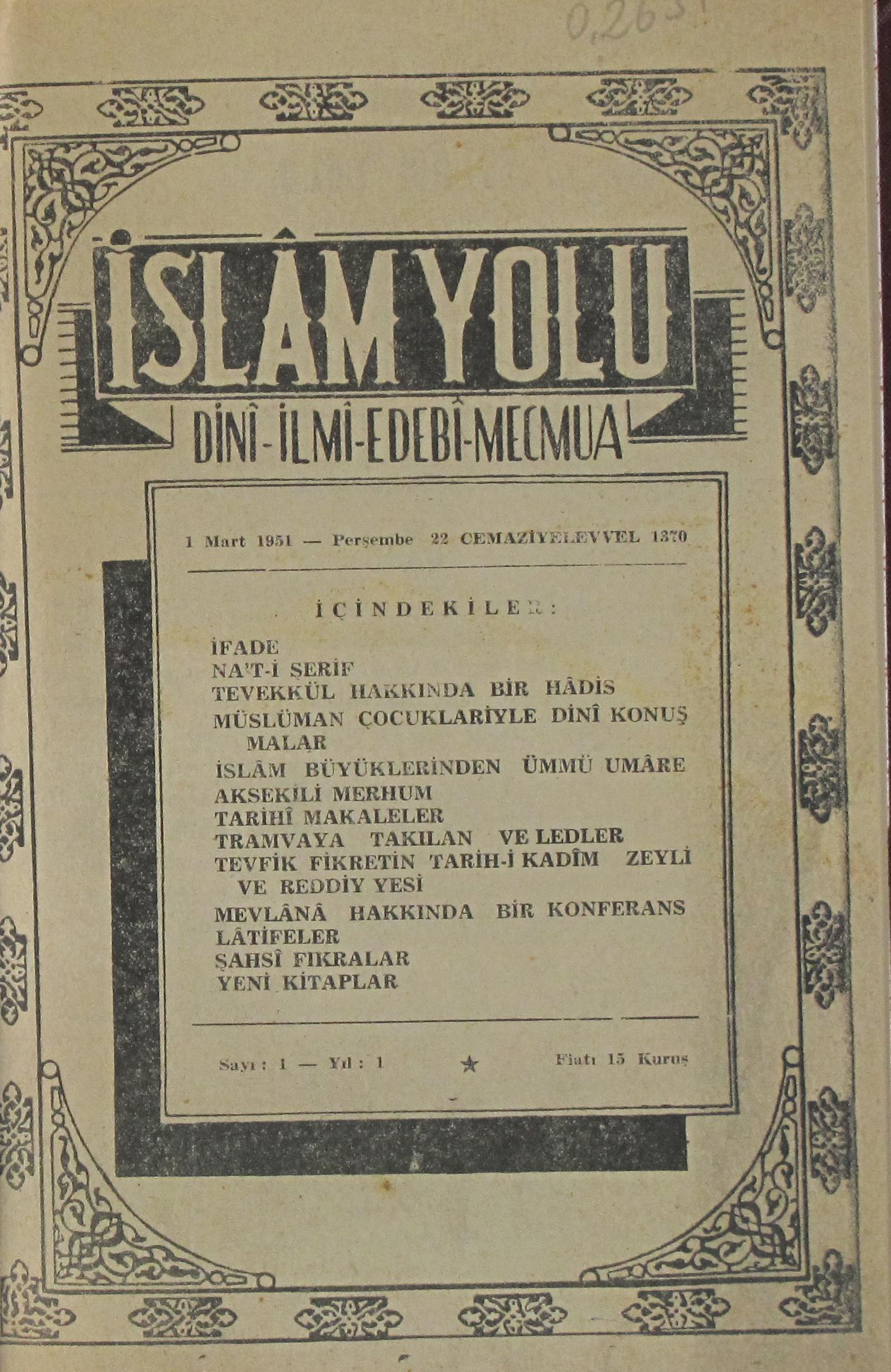 2. Cilt 1. Sayı Kapağı