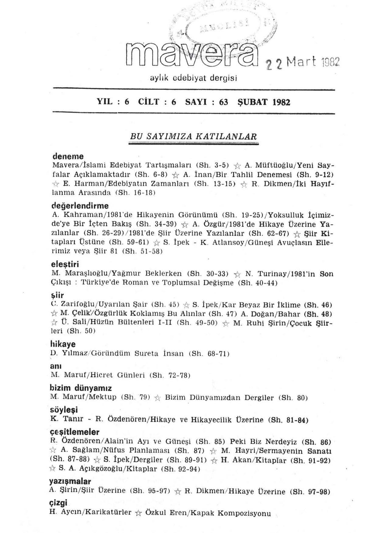 6. Cilt 63. Sayı Kapağı