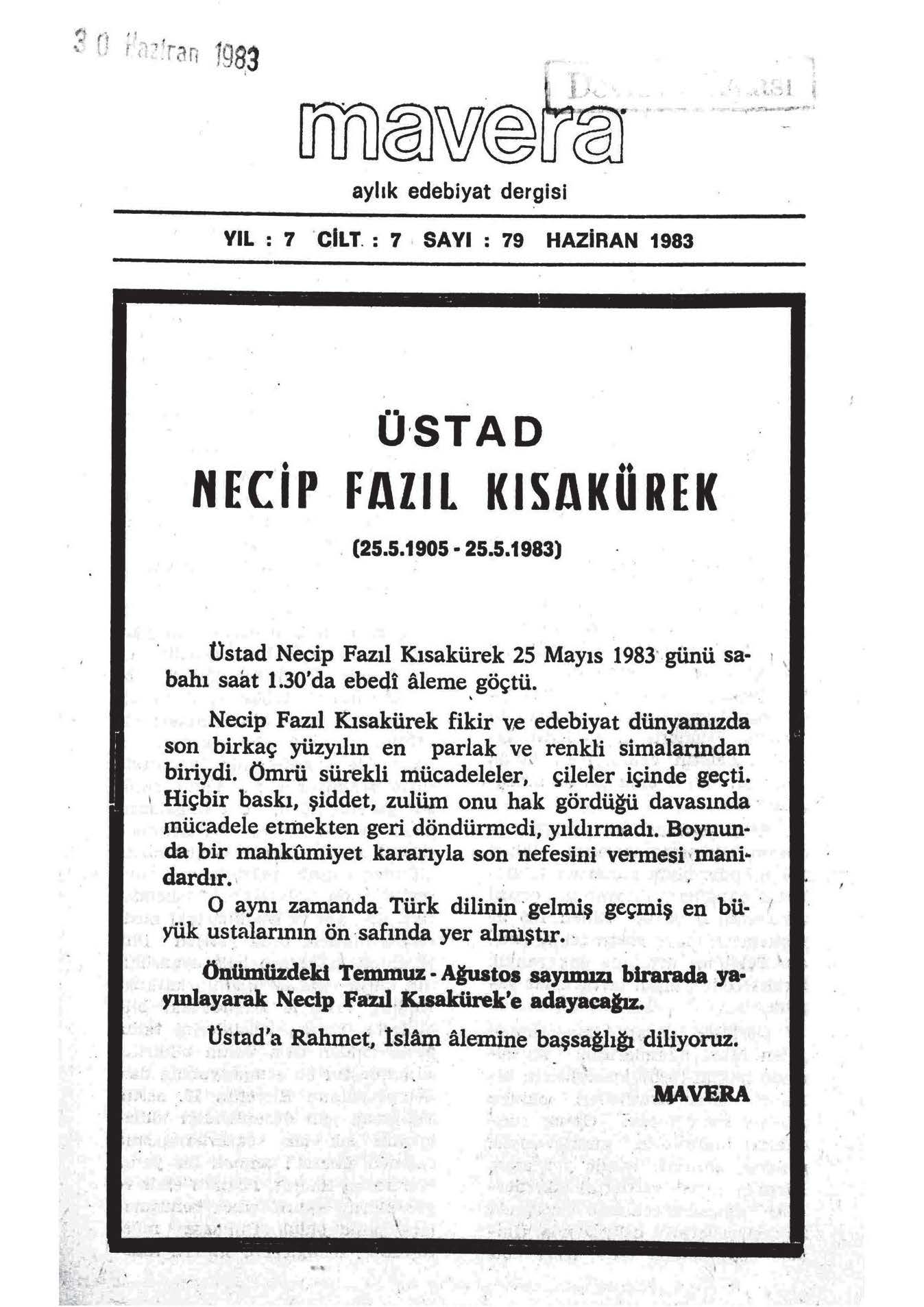 7. Cilt 79. Sayı Kapağı