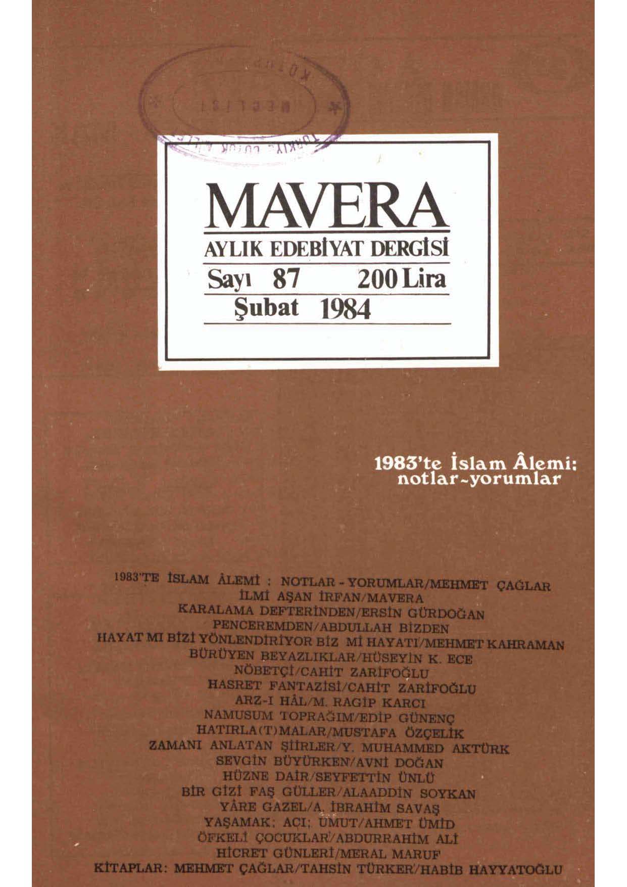 8. Cilt 87. Sayı Kapağı